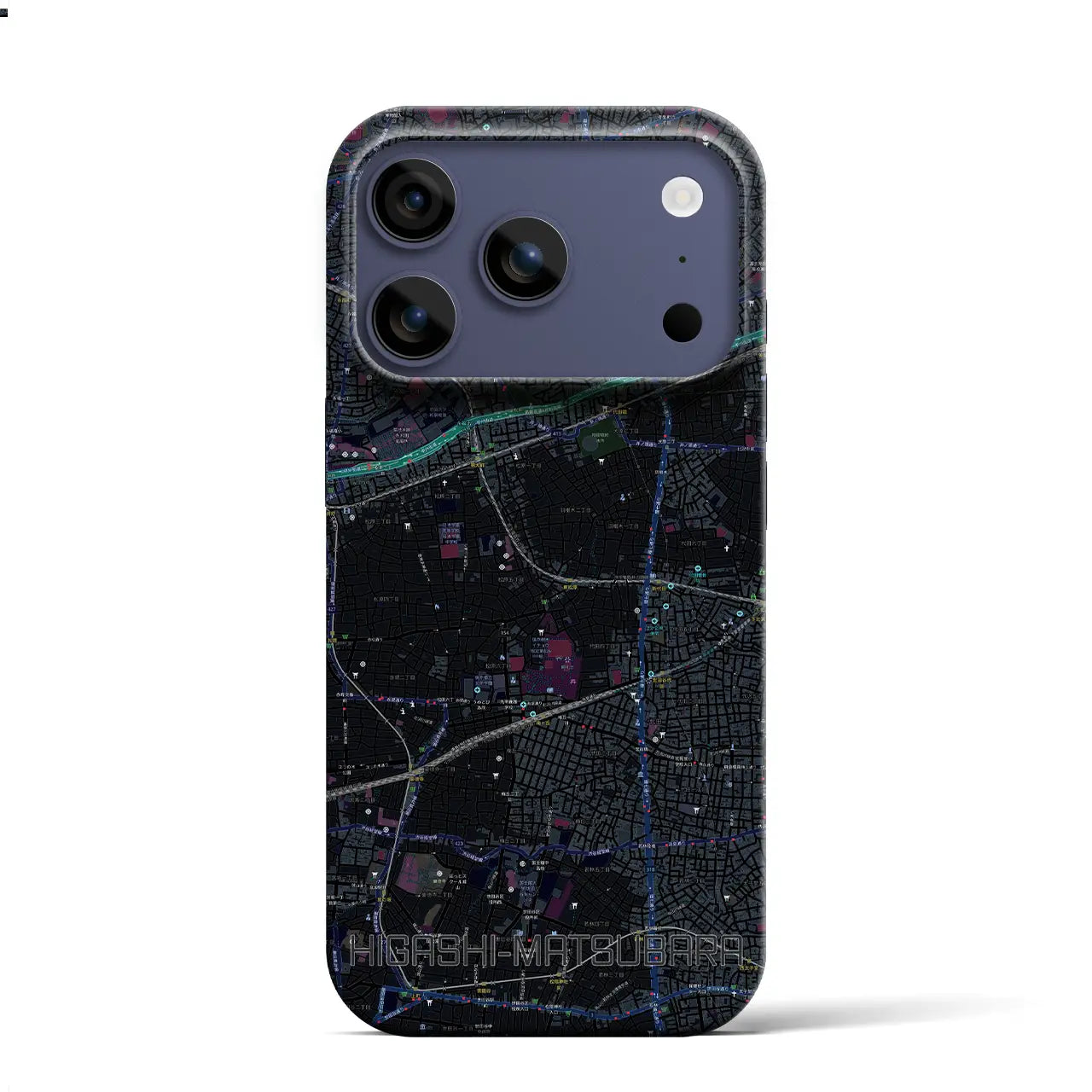 【東松原(東京都)】地図柄iPhoneケース(バックカバータイプ)