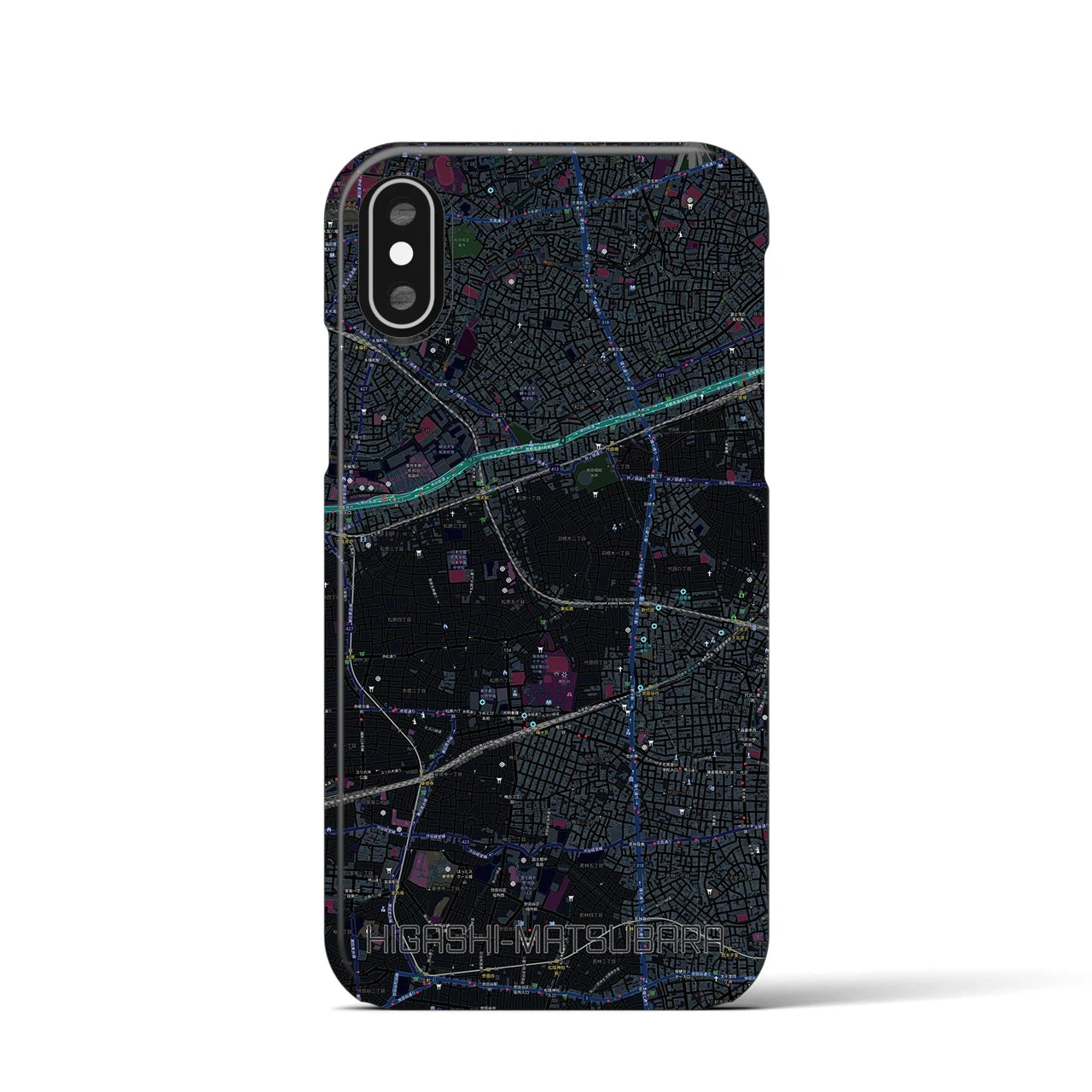 【東松原(東京都)】地図柄iPhoneケース(バックカバータイプ)