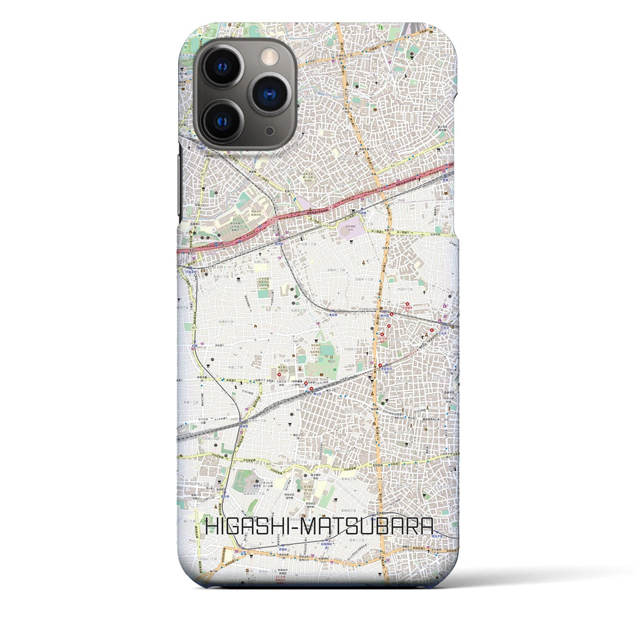 【東松原(東京都)】地図柄iPhoneケース(バックカバータイプ)