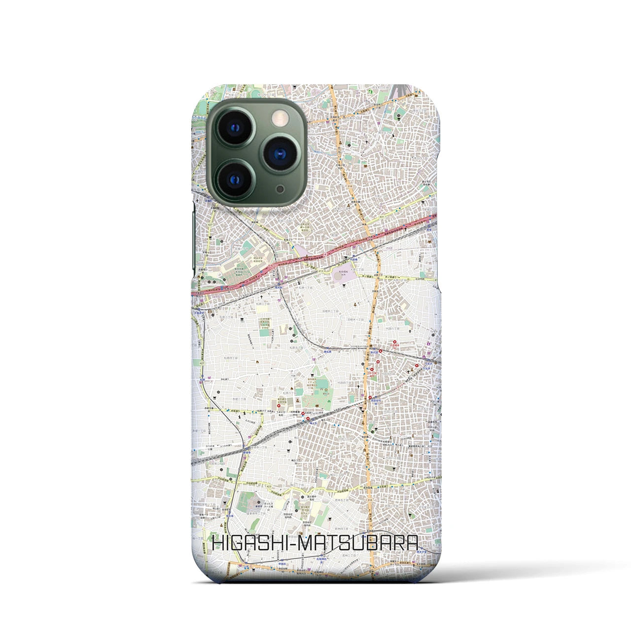 【東松原(東京都)】地図柄iPhoneケース(バックカバータイプ)