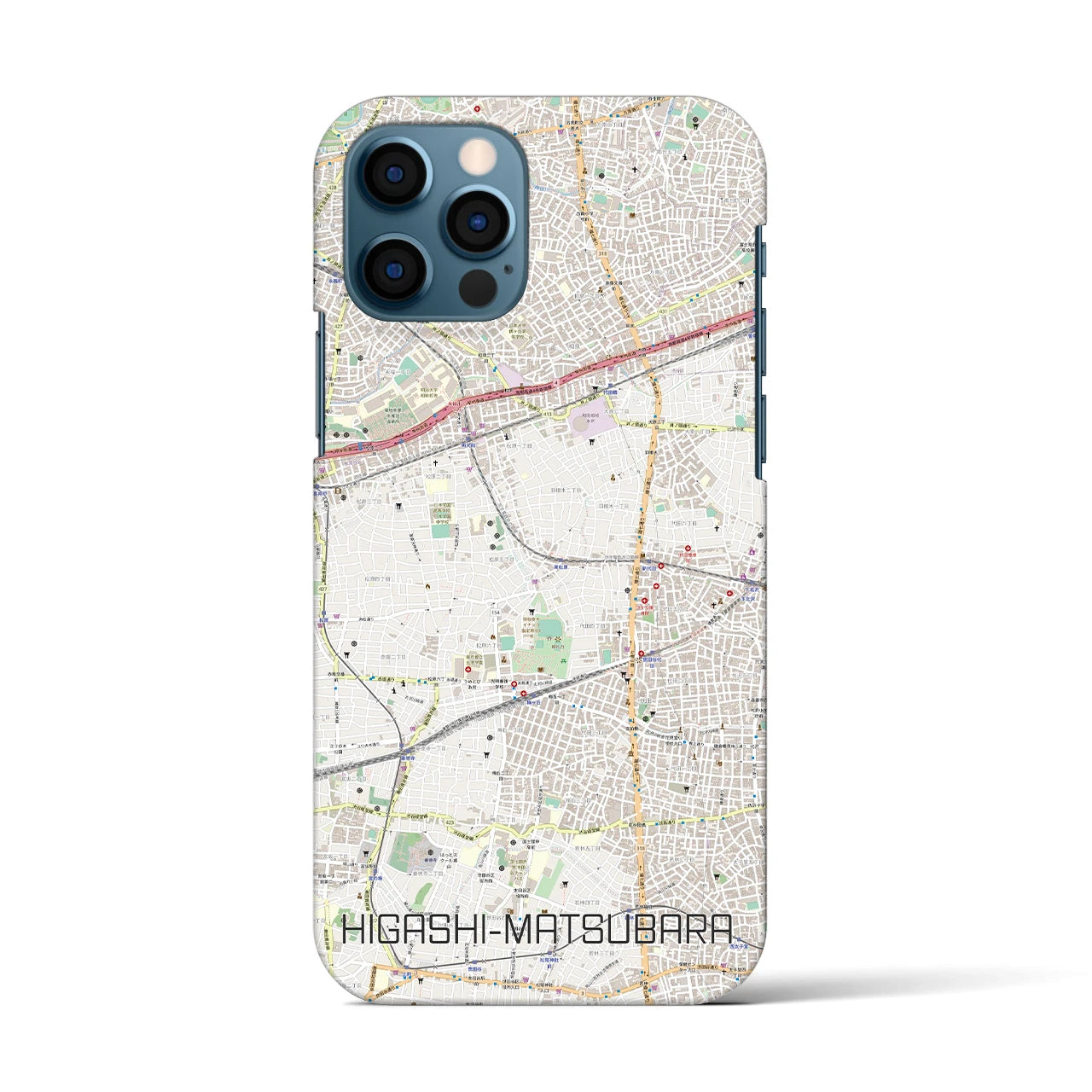 【東松原(東京都)】地図柄iPhoneケース(バックカバータイプ)