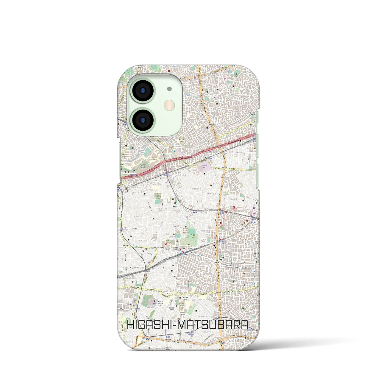 【東松原(東京都)】地図柄iPhoneケース(バックカバータイプ)