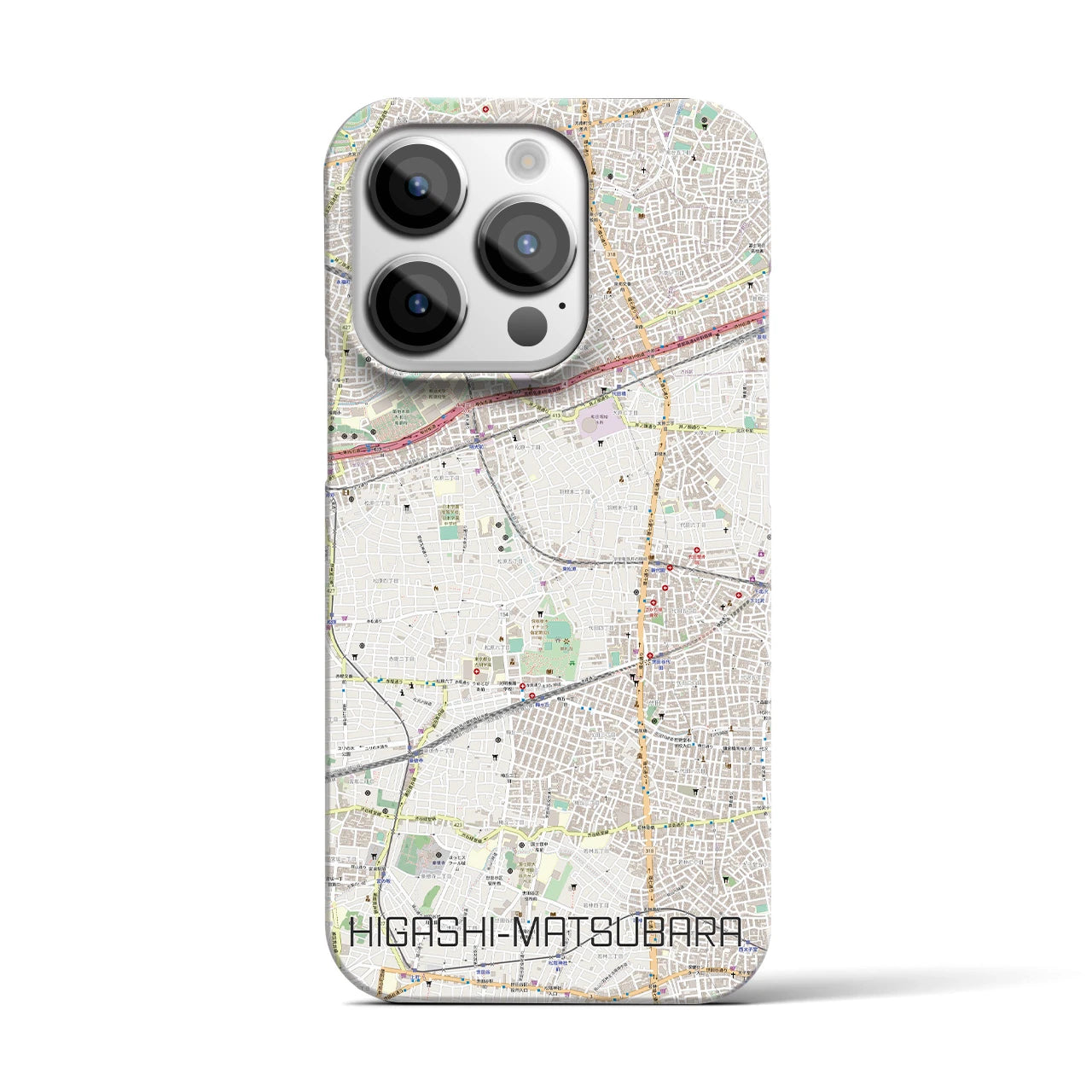 【東松原(東京都)】地図柄iPhoneケース(バックカバータイプ)