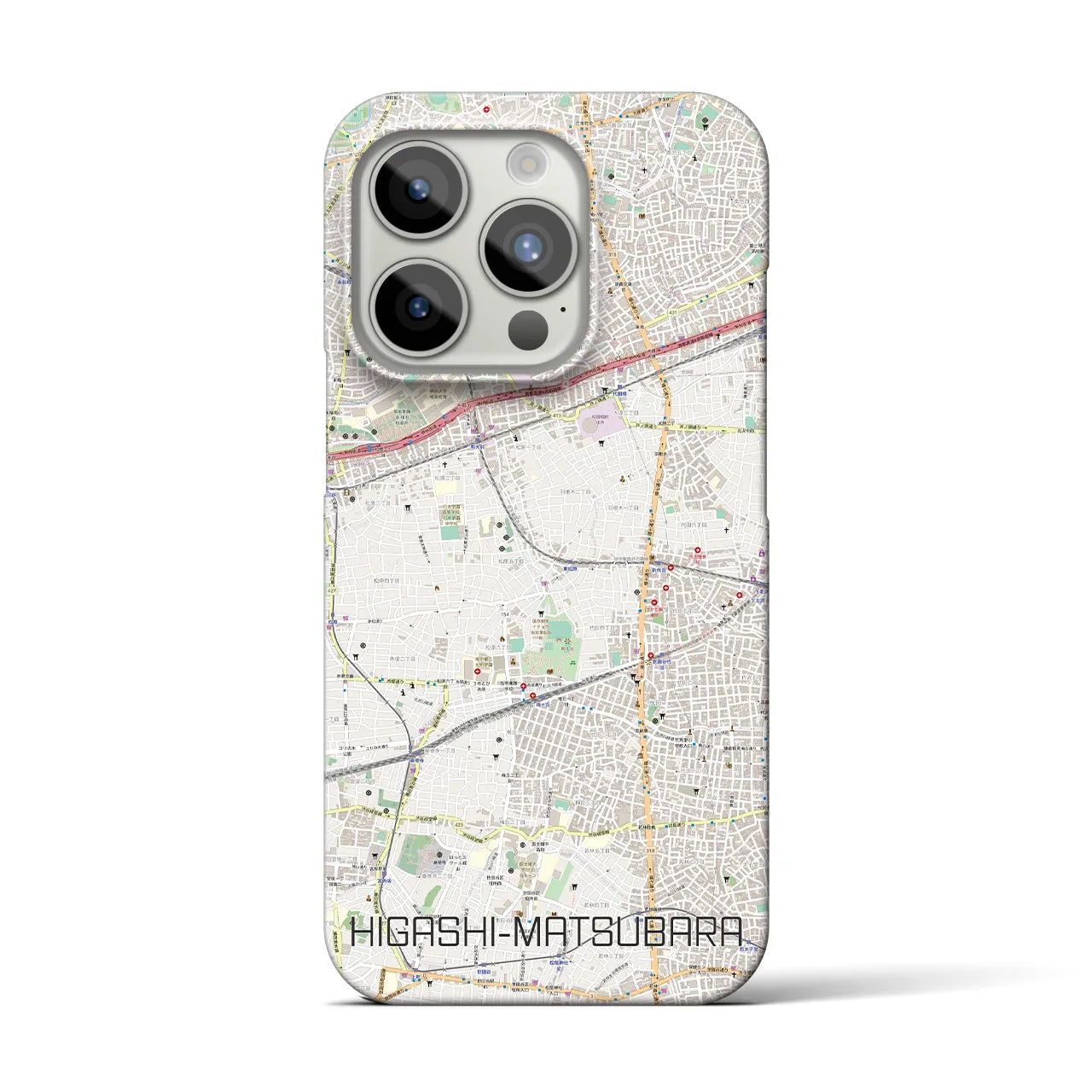 【東松原(東京都)】地図柄iPhoneケース(バックカバータイプ)