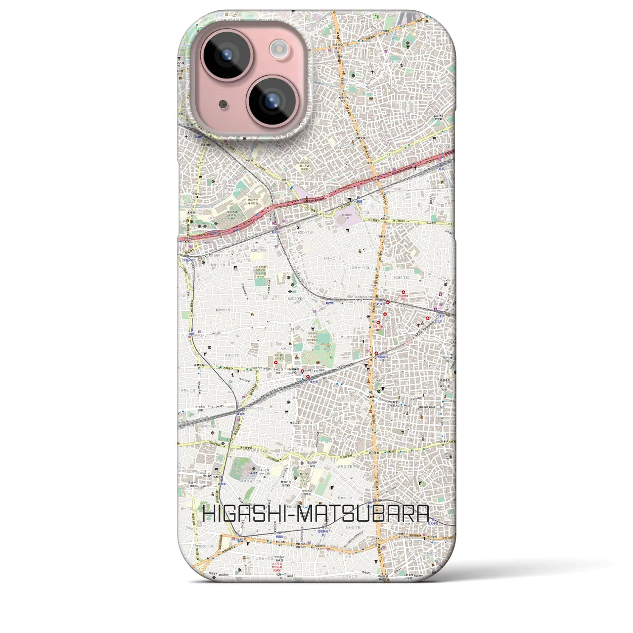 【東松原(東京都)】地図柄iPhoneケース(バックカバータイプ)