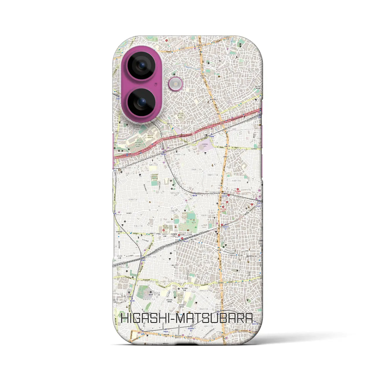 【東松原(東京都)】地図柄iPhoneケース(バックカバータイプ)