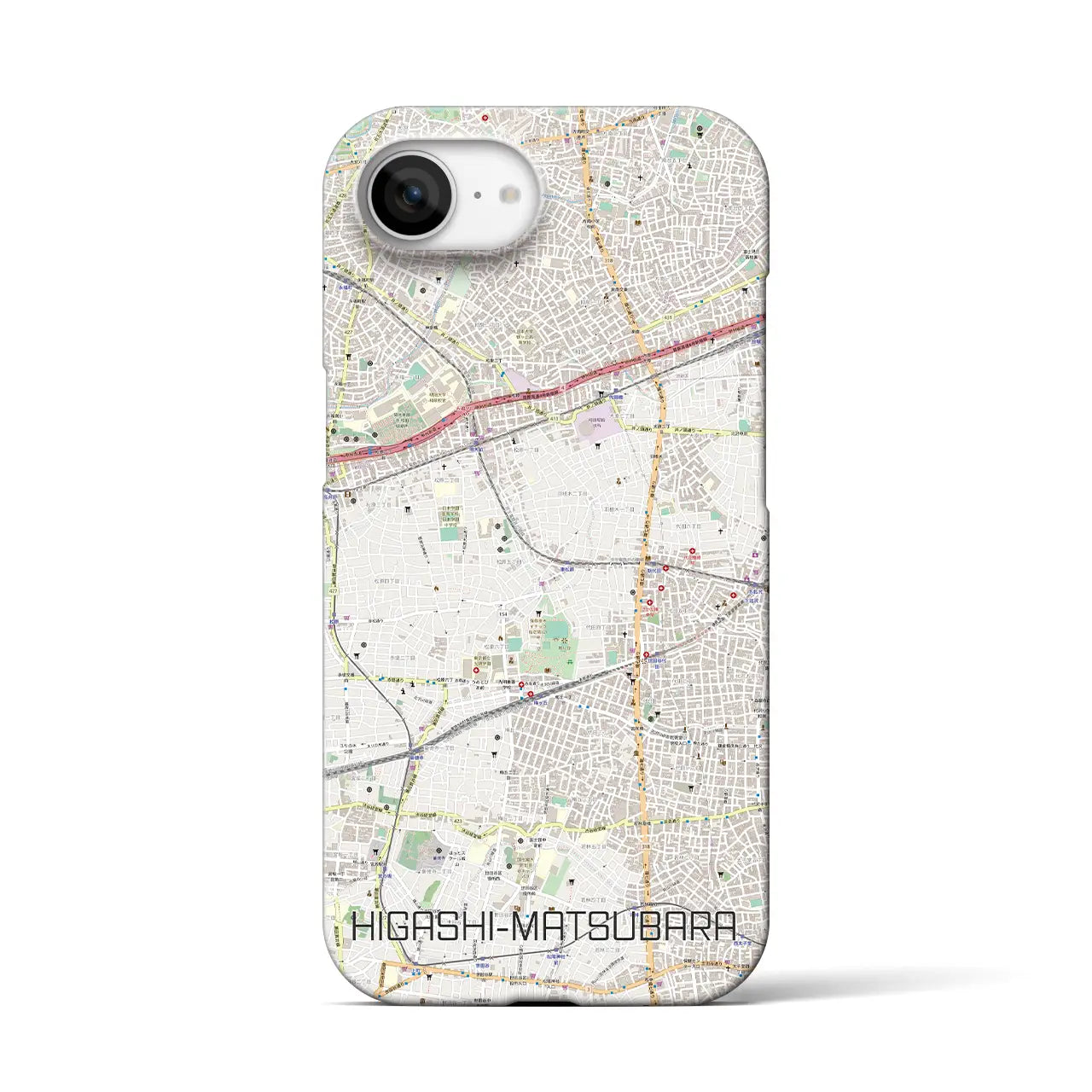 【東松原(東京都)】地図柄iPhoneケース(バックカバータイプ)