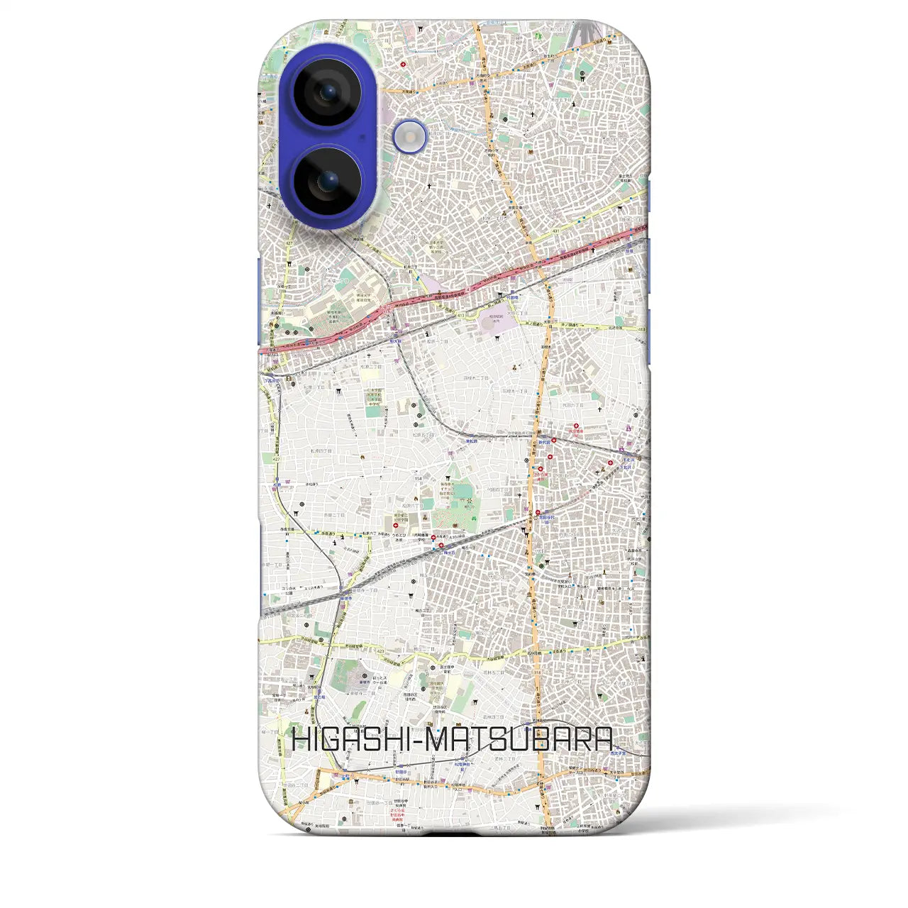 【東松原(東京都)】地図柄iPhoneケース(バックカバータイプ)