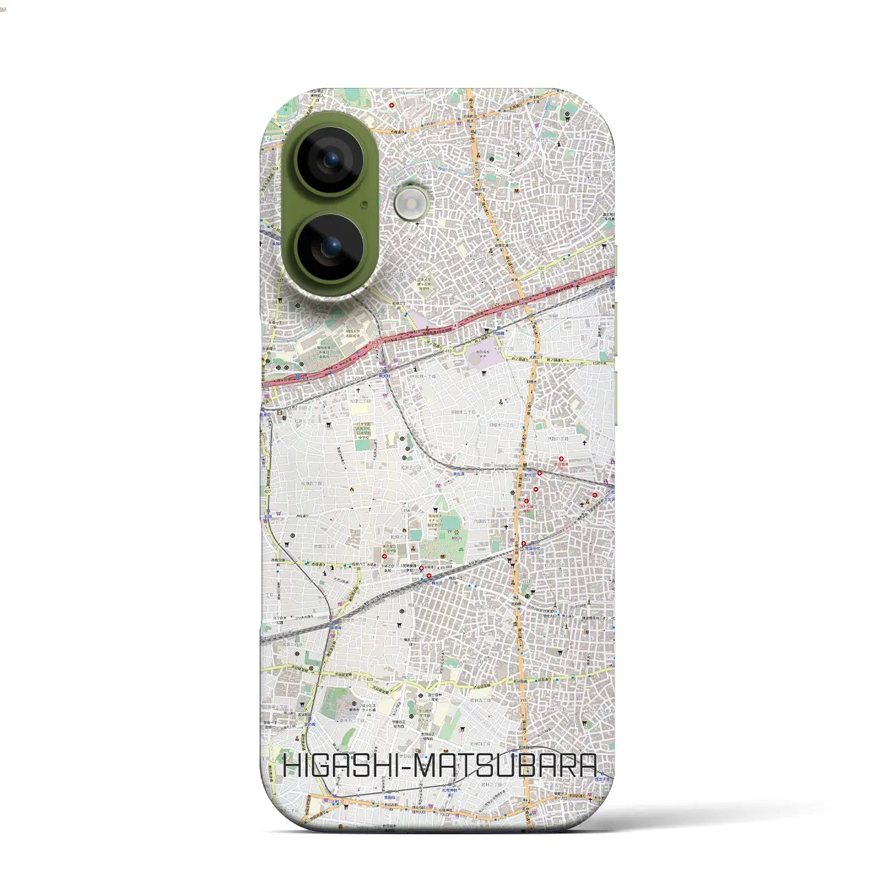【東松原(東京都)】地図柄iPhoneケース(バックカバータイプ)