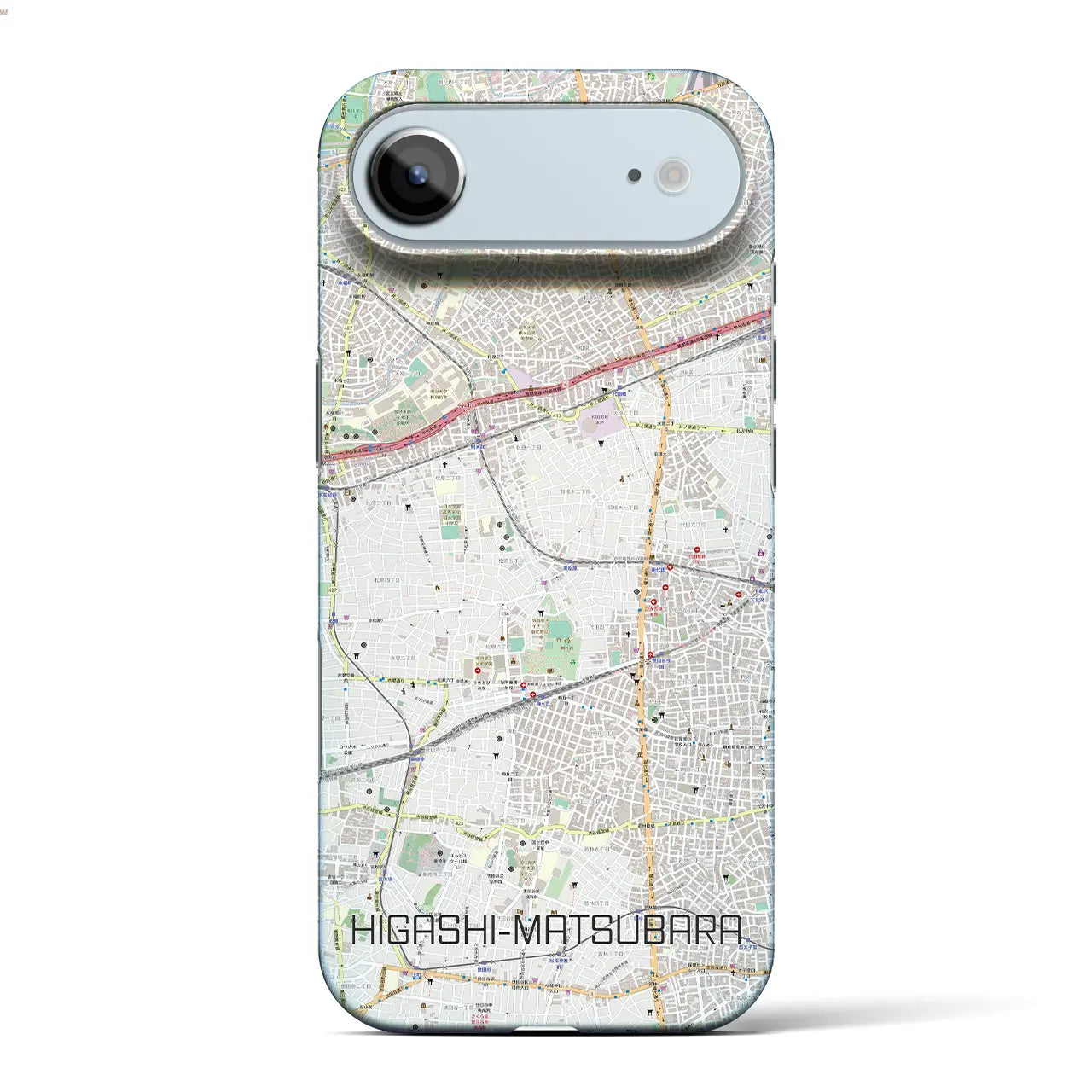 【東松原(東京都)】地図柄iPhoneケース(バックカバータイプ)