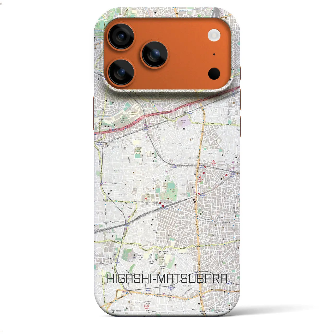 【東松原(東京都)】地図柄iPhoneケース(バックカバータイプ)