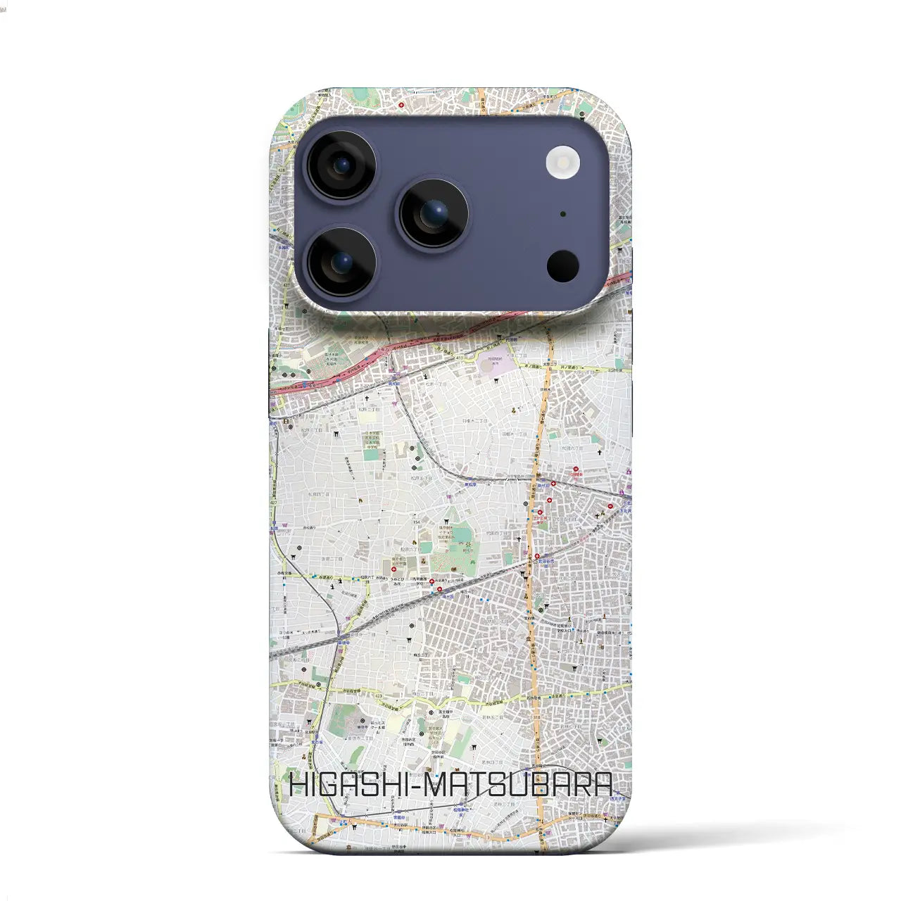 【東松原(東京都)】地図柄iPhoneケース(バックカバータイプ)ナチュラル・iPhone 17 Pro Max 用