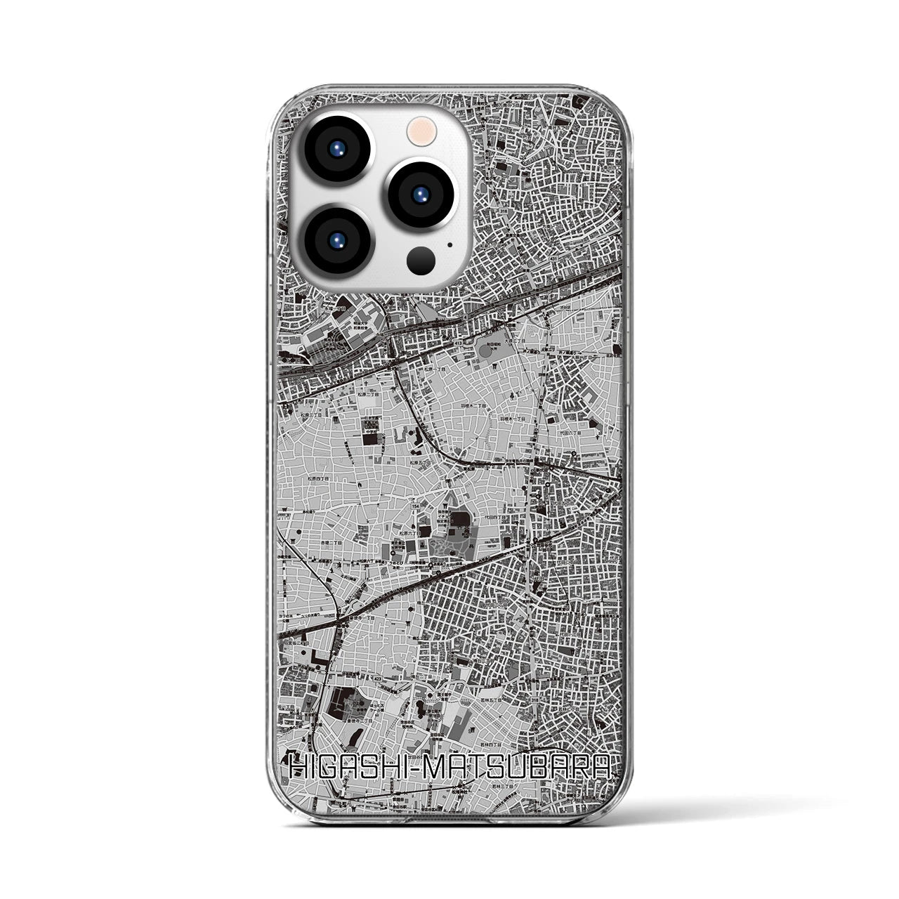 【東松原(東京都)】地図柄iPhoneケース(クリアタイプ)