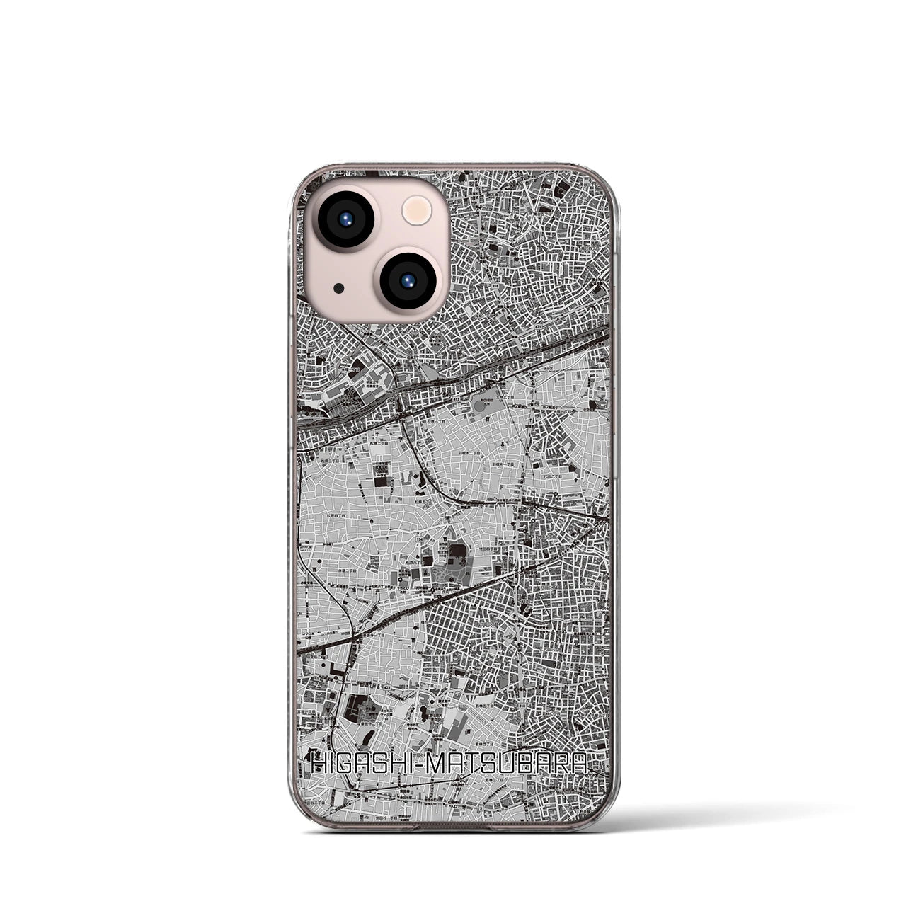 【東松原(東京都)】地図柄iPhoneケース(クリアタイプ)