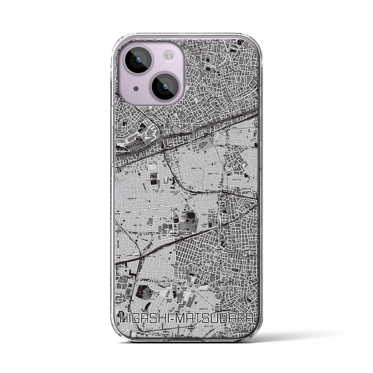 【東松原(東京都)】地図柄iPhoneケース(クリアタイプ)