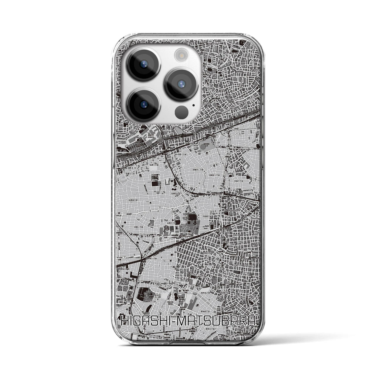 【東松原(東京都)】地図柄iPhoneケース(クリアタイプ)