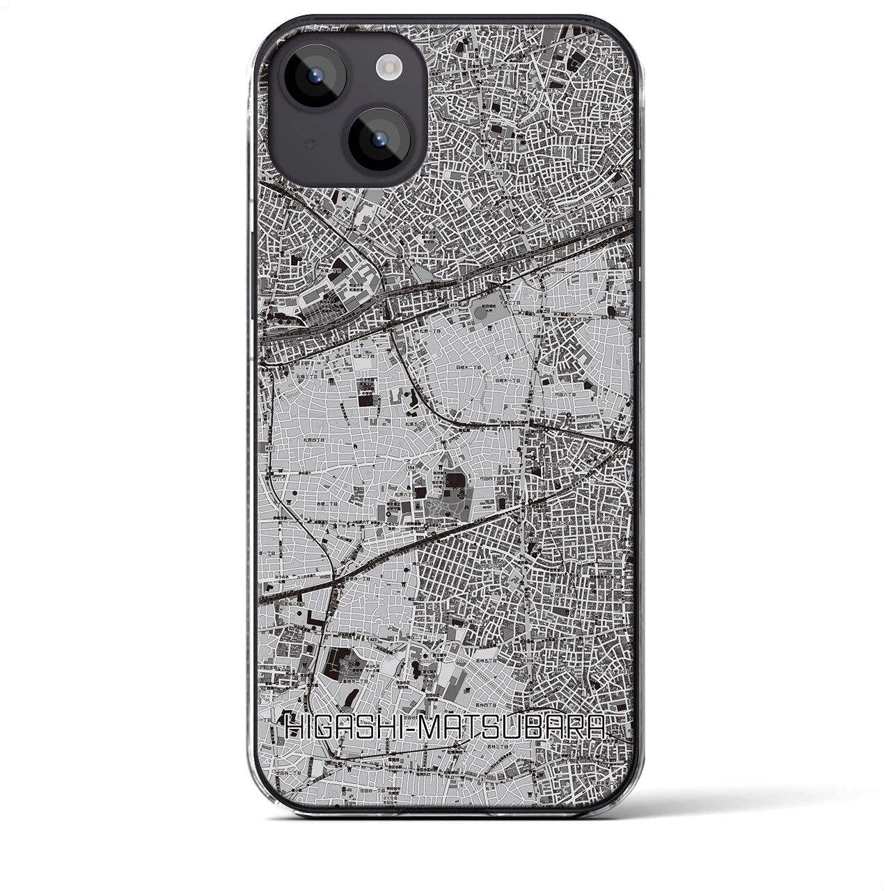 【東松原(東京都)】地図柄iPhoneケース(クリアタイプ)