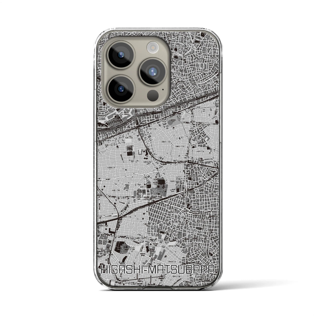 【東松原(東京都)】地図柄iPhoneケース(クリアタイプ)