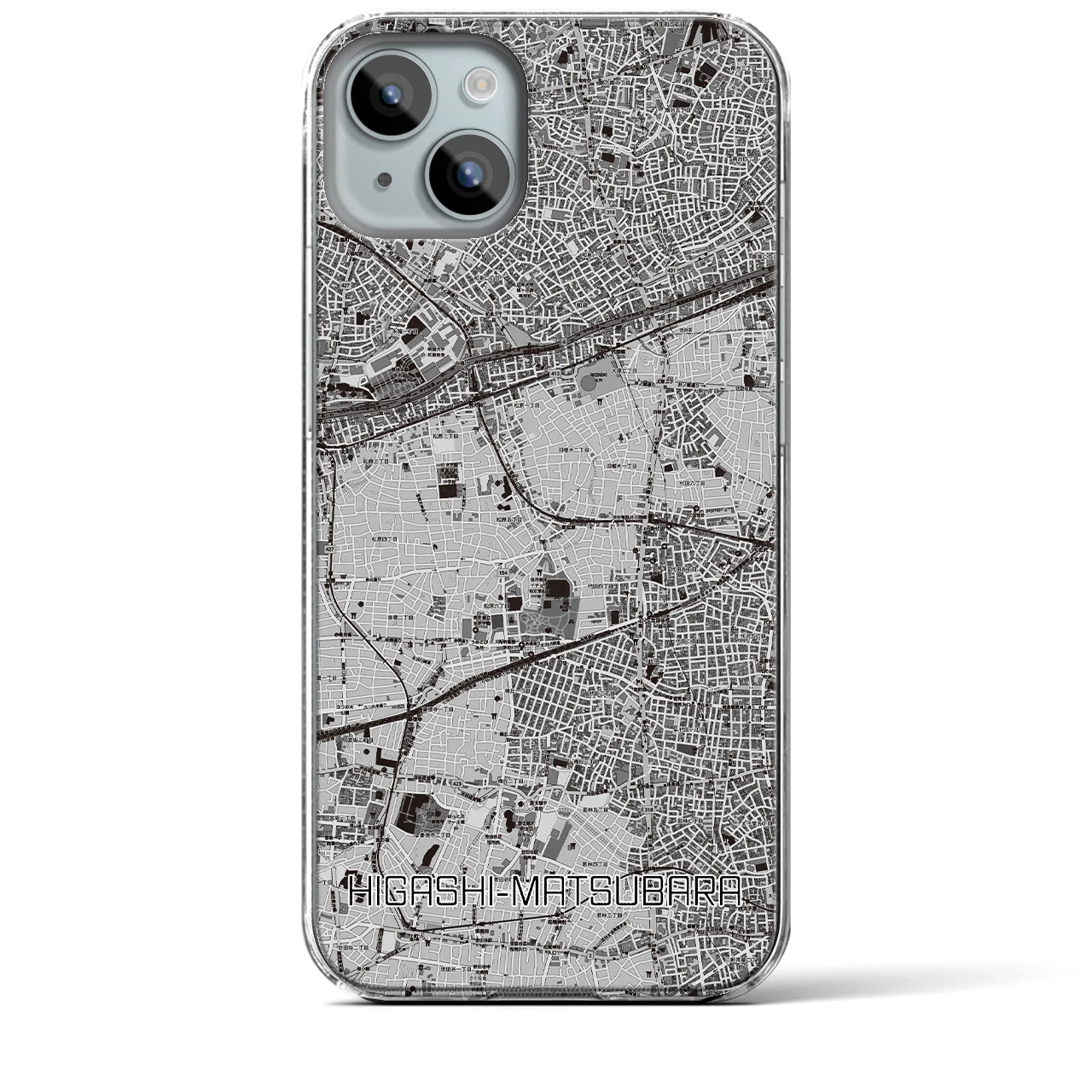 【東松原(東京都)】地図柄iPhoneケース(クリアタイプ)