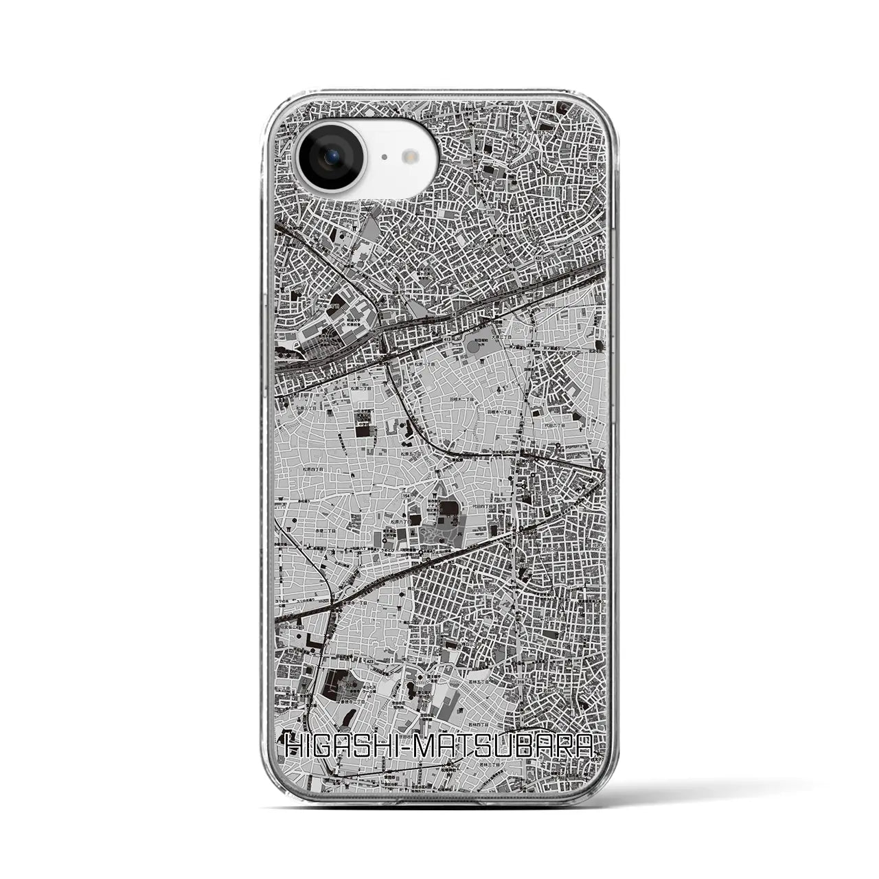 【東松原(東京都)】地図柄iPhoneケース(クリアタイプ)
