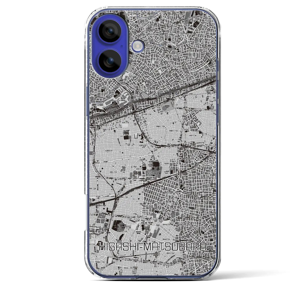 【東松原(東京都)】地図柄iPhoneケース(クリアタイプ)