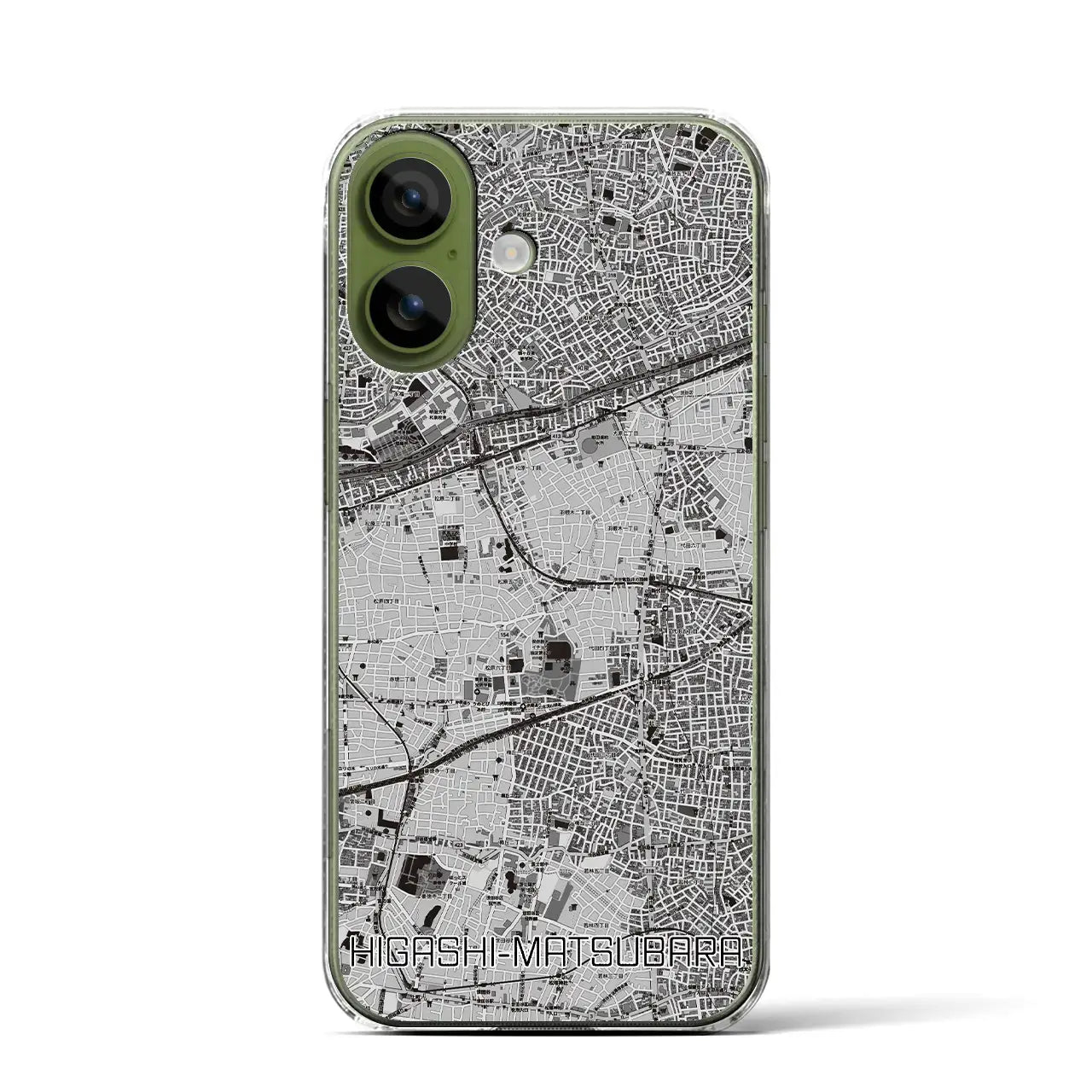 【東松原(東京都)】地図柄iPhoneケース(クリアタイプ)