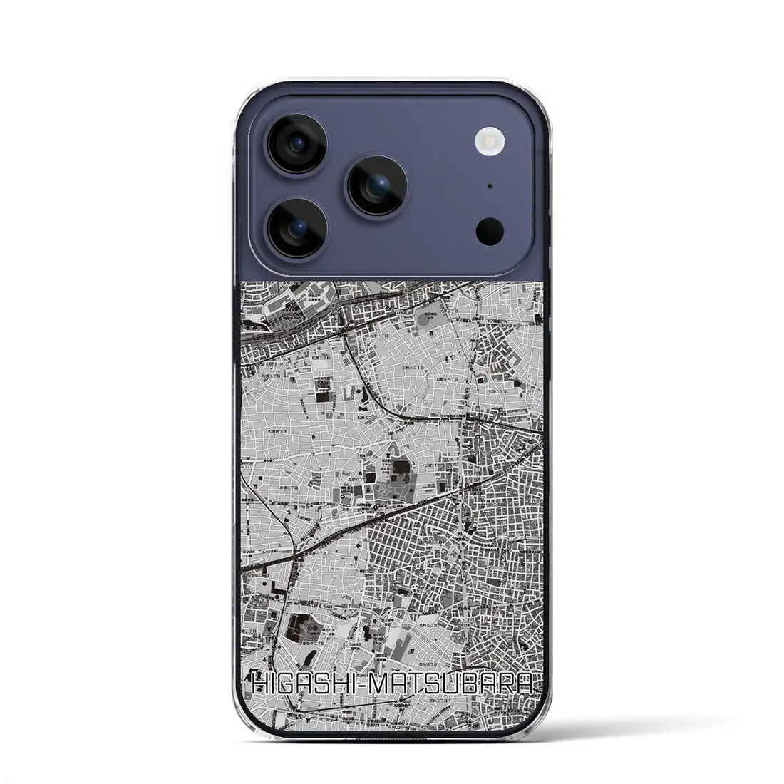 【東松原(東京都)】地図柄iPhoneケース(クリアタイプ)