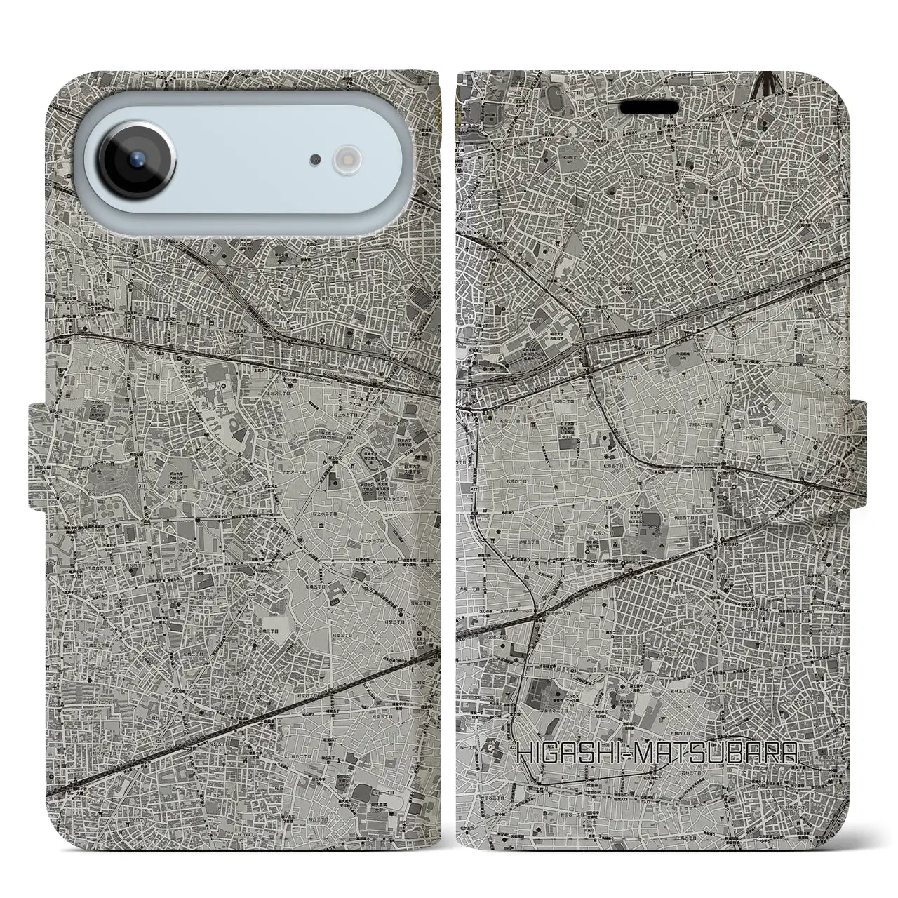 【東松原(東京都)】地図柄iPhoneケース(手帳タイプ)