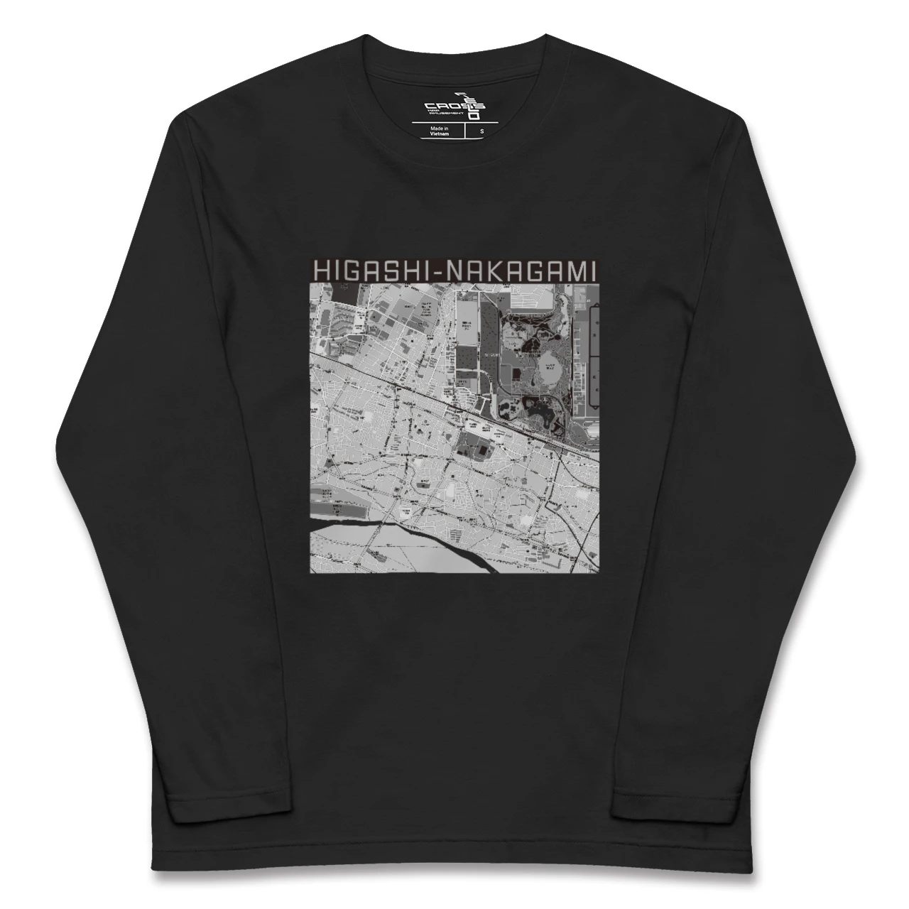 【東中神(東京都)】地図柄ロングスリーブTシャツ