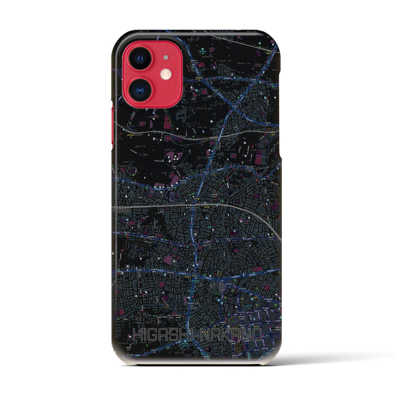 【東中野2(東京都)】地図柄iPhoneケース(バックカバータイプ)