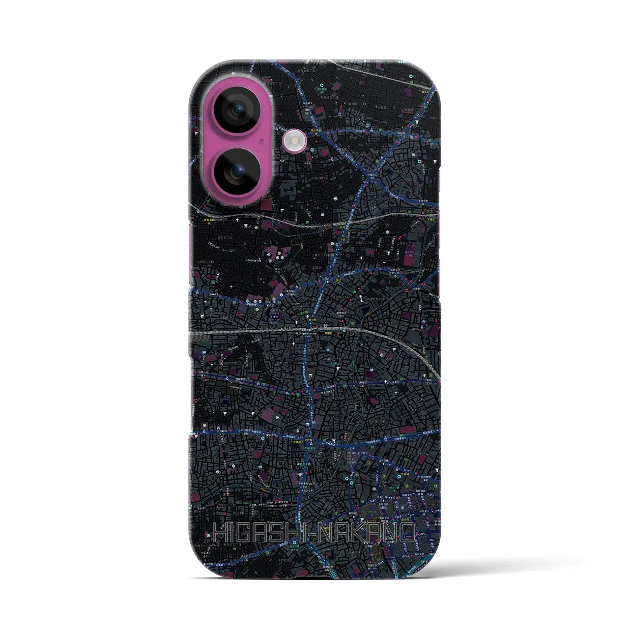 【東中野2(東京都)】地図柄iPhoneケース(バックカバータイプ)