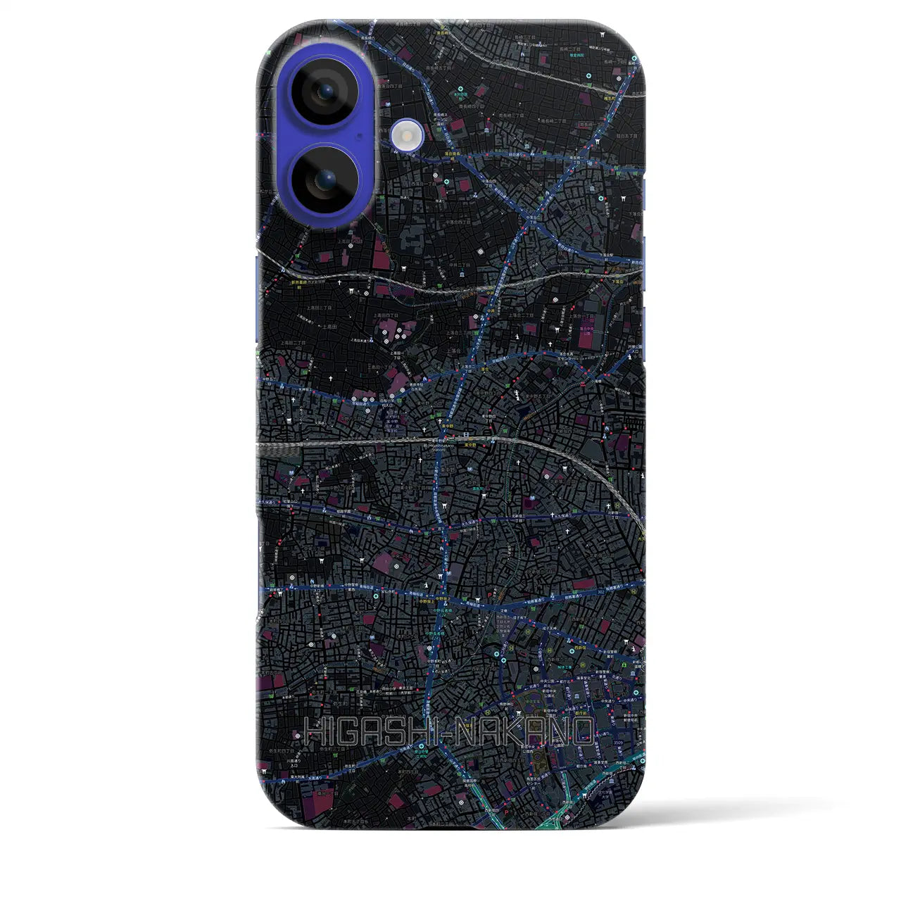 【東中野2(東京都)】地図柄iPhoneケース(バックカバータイプ)