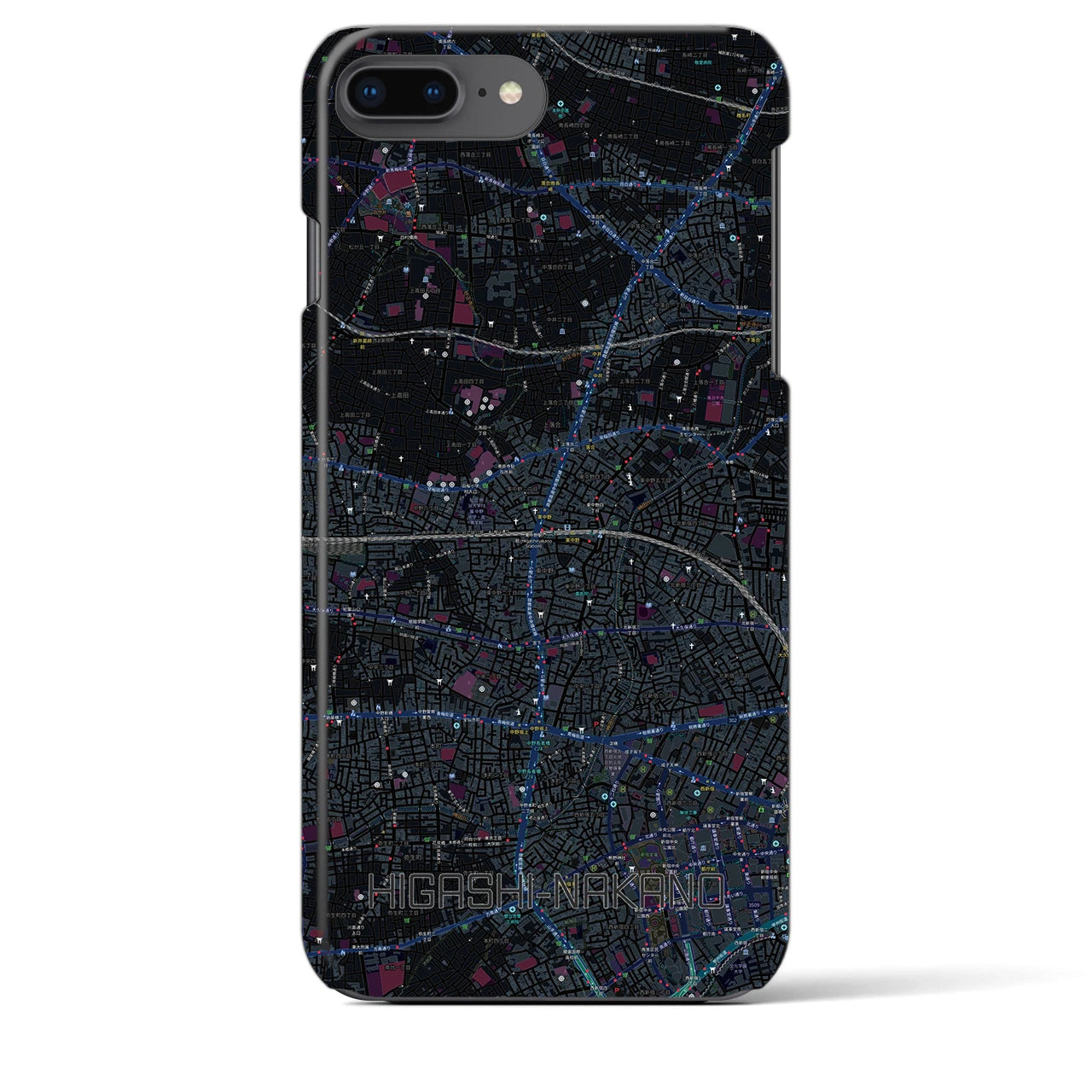【東中野2(東京都)】地図柄iPhoneケース(バックカバータイプ)