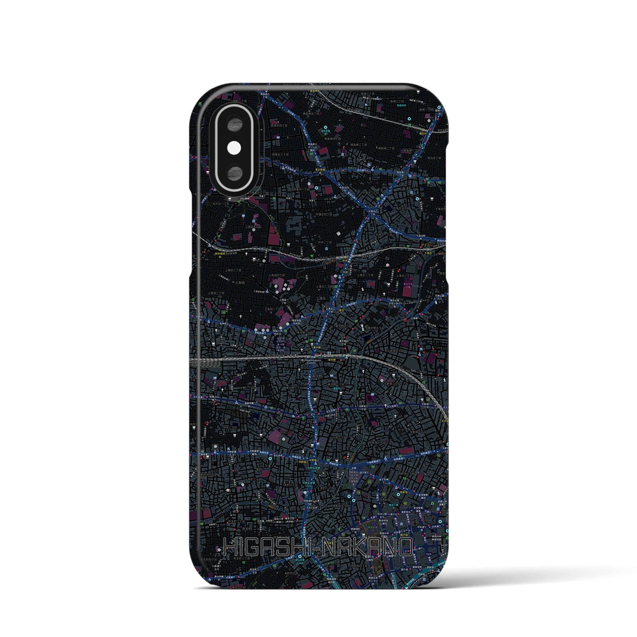 【東中野2(東京都)】地図柄iPhoneケース(バックカバータイプ)