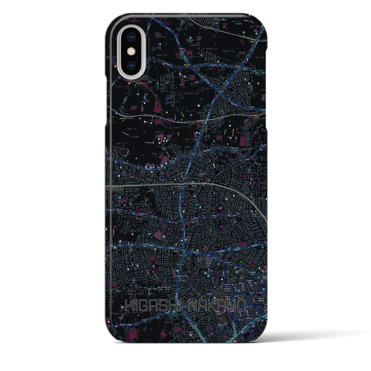 【東中野2(東京都)】地図柄iPhoneケース(バックカバータイプ)