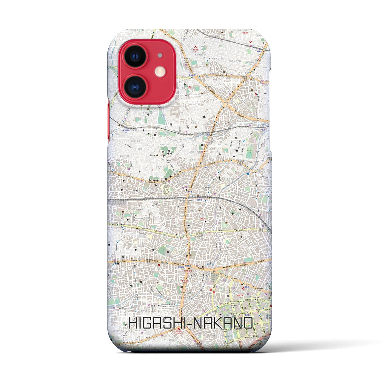 【東中野2(東京都)】地図柄iPhoneケース(バックカバータイプ)