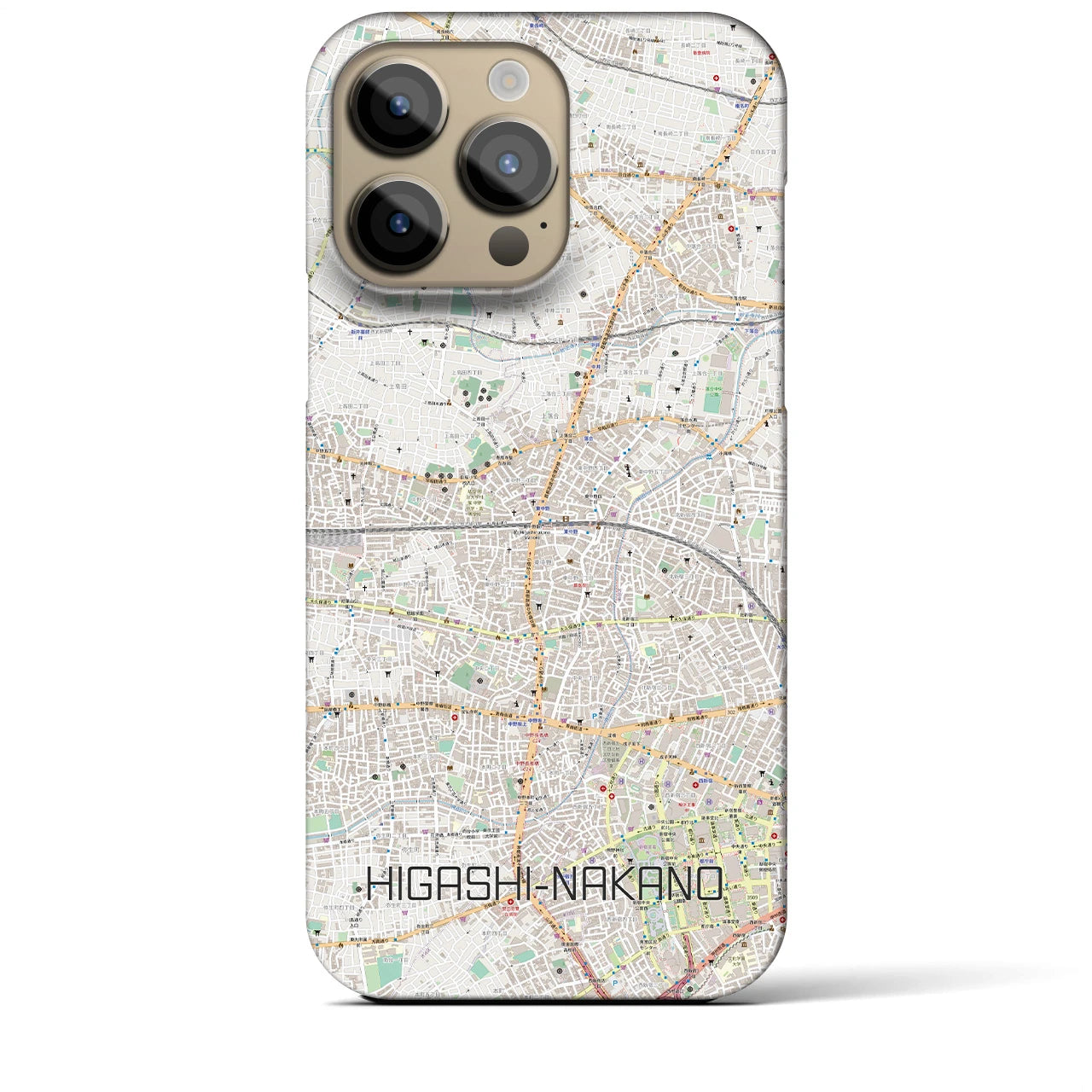 【東中野2(東京都)】地図柄iPhoneケース(バックカバータイプ)