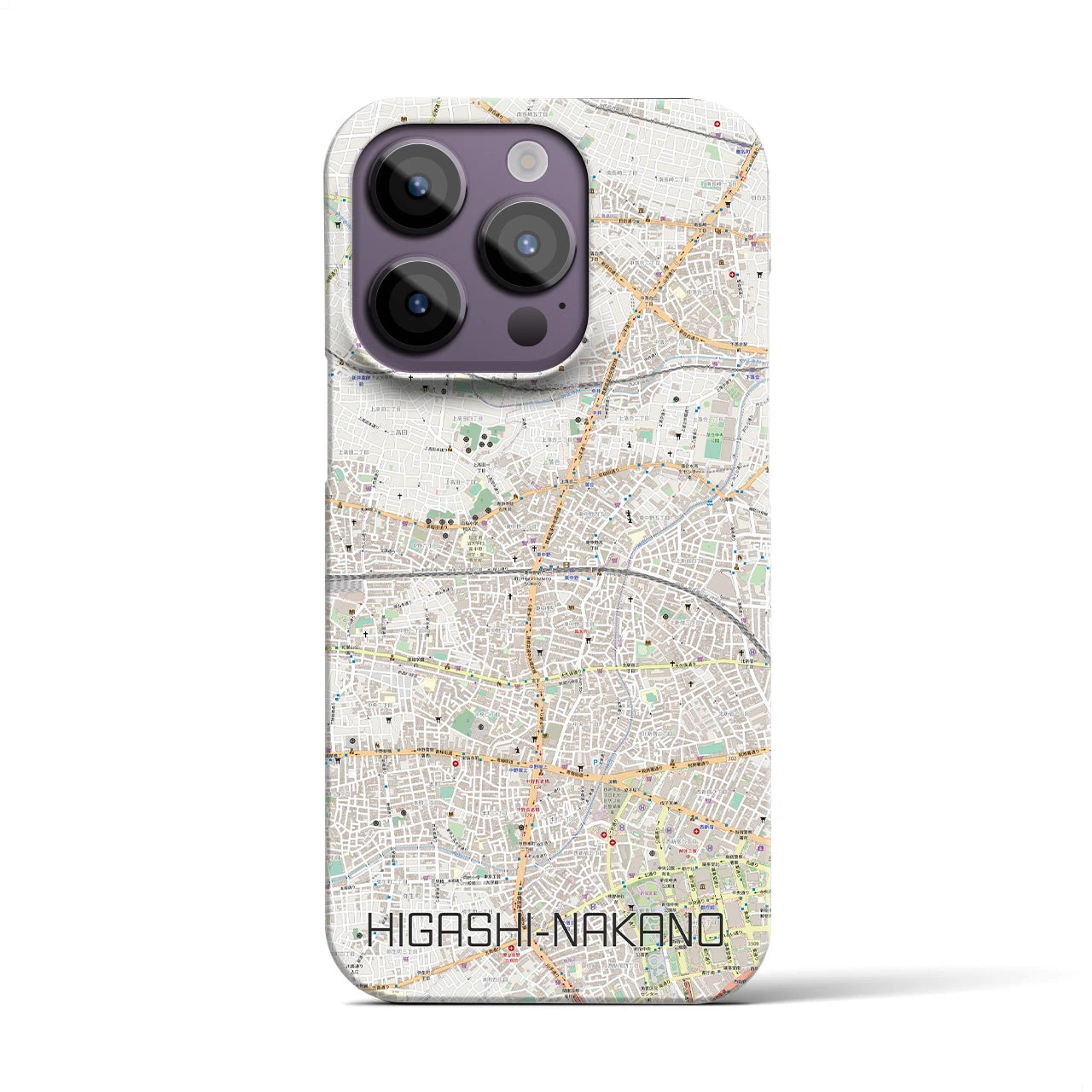 【東中野2(東京都)】地図柄iPhoneケース(バックカバータイプ)