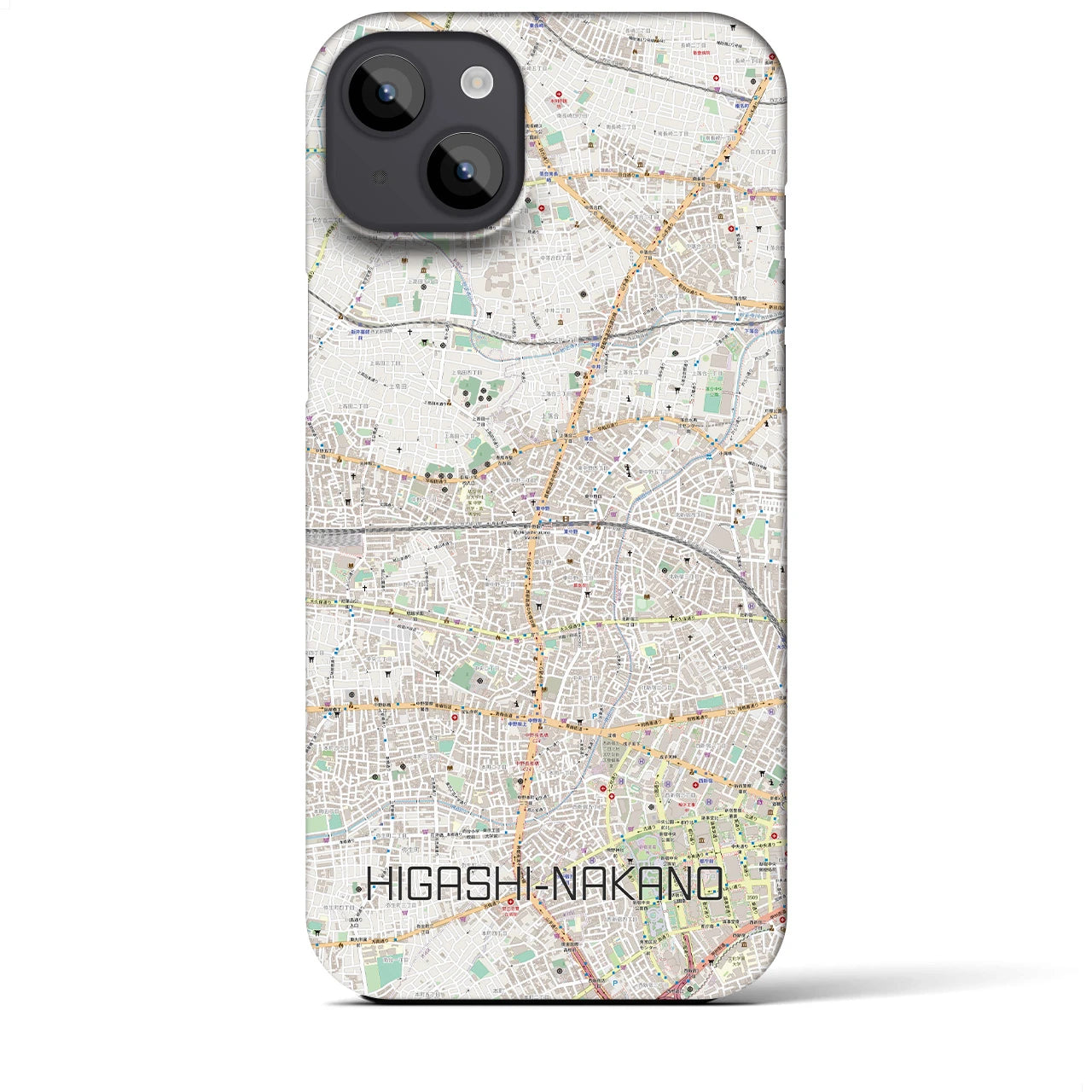 【東中野2(東京都)】地図柄iPhoneケース(バックカバータイプ)
