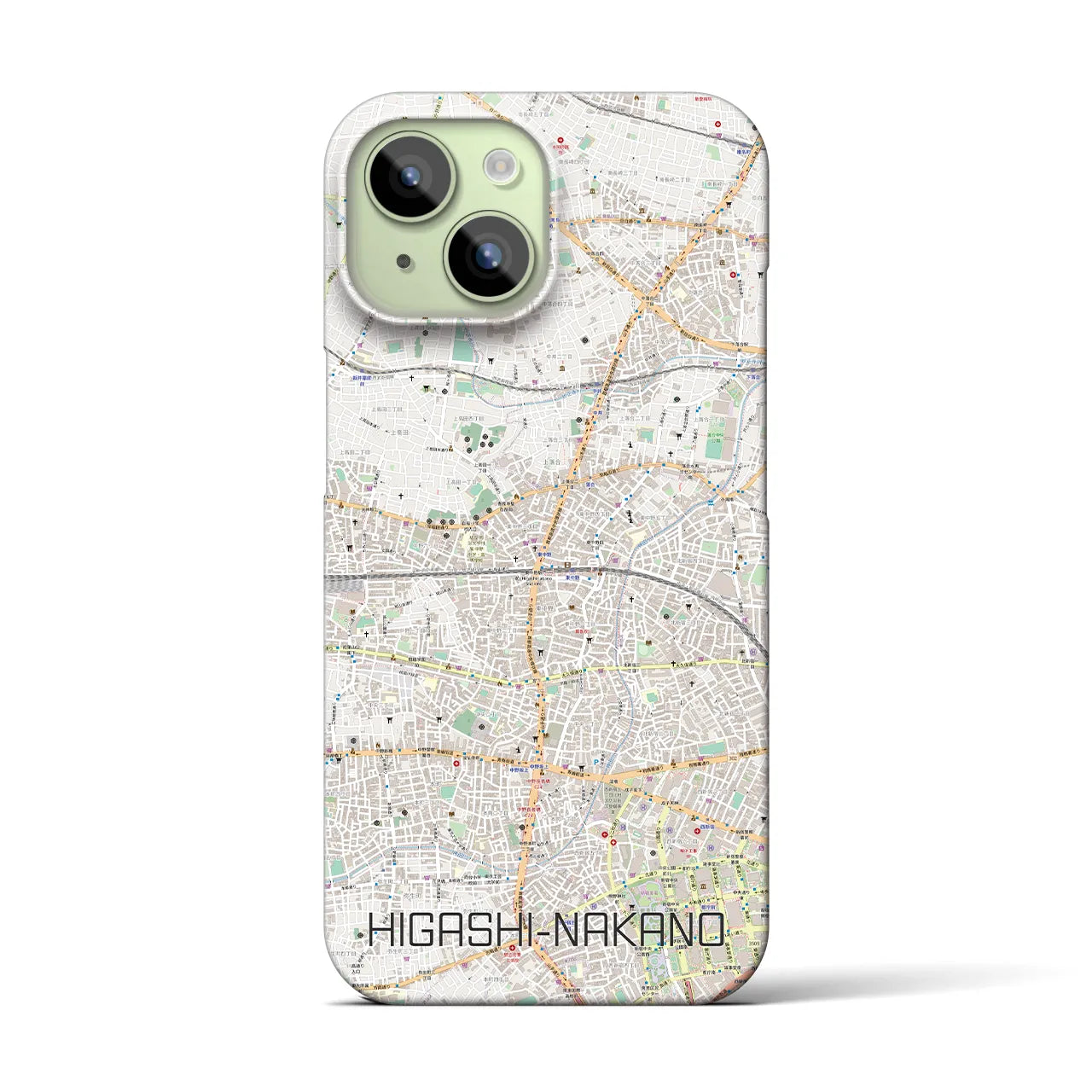 【東中野2(東京都)】地図柄iPhoneケース(バックカバータイプ)