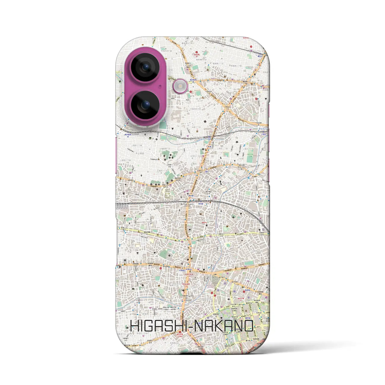 【東中野2(東京都)】地図柄iPhoneケース(バックカバータイプ)
