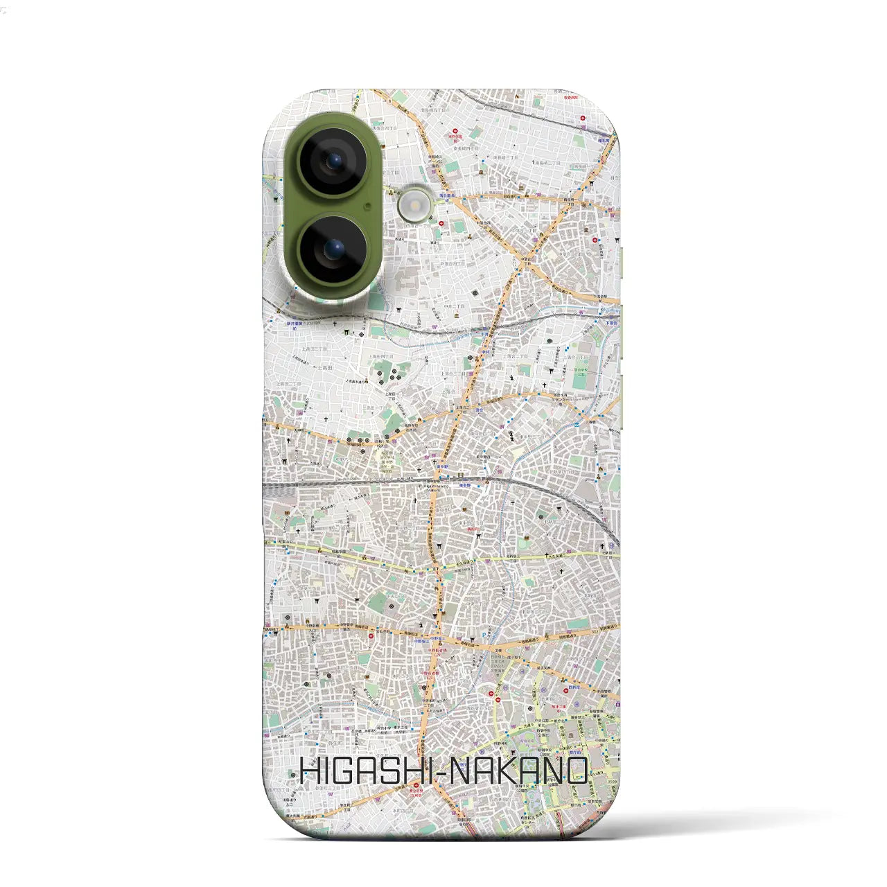 【東中野2(東京都)】地図柄iPhoneケース(バックカバータイプ)
