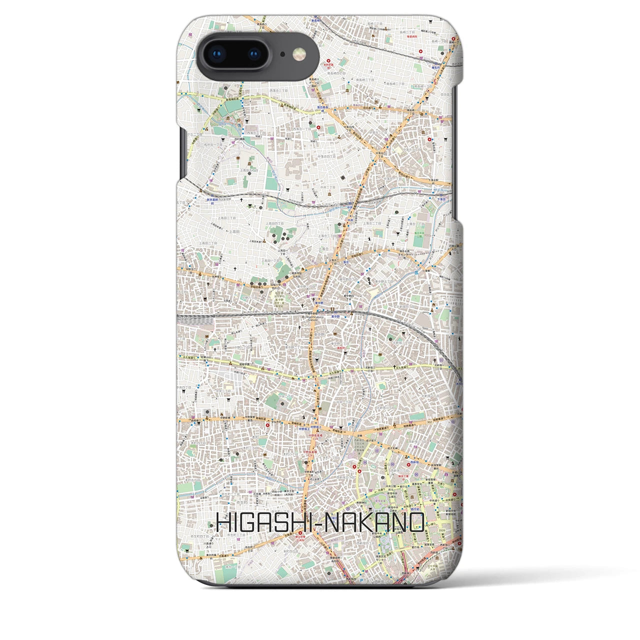 【東中野2(東京都)】地図柄iPhoneケース(バックカバータイプ)