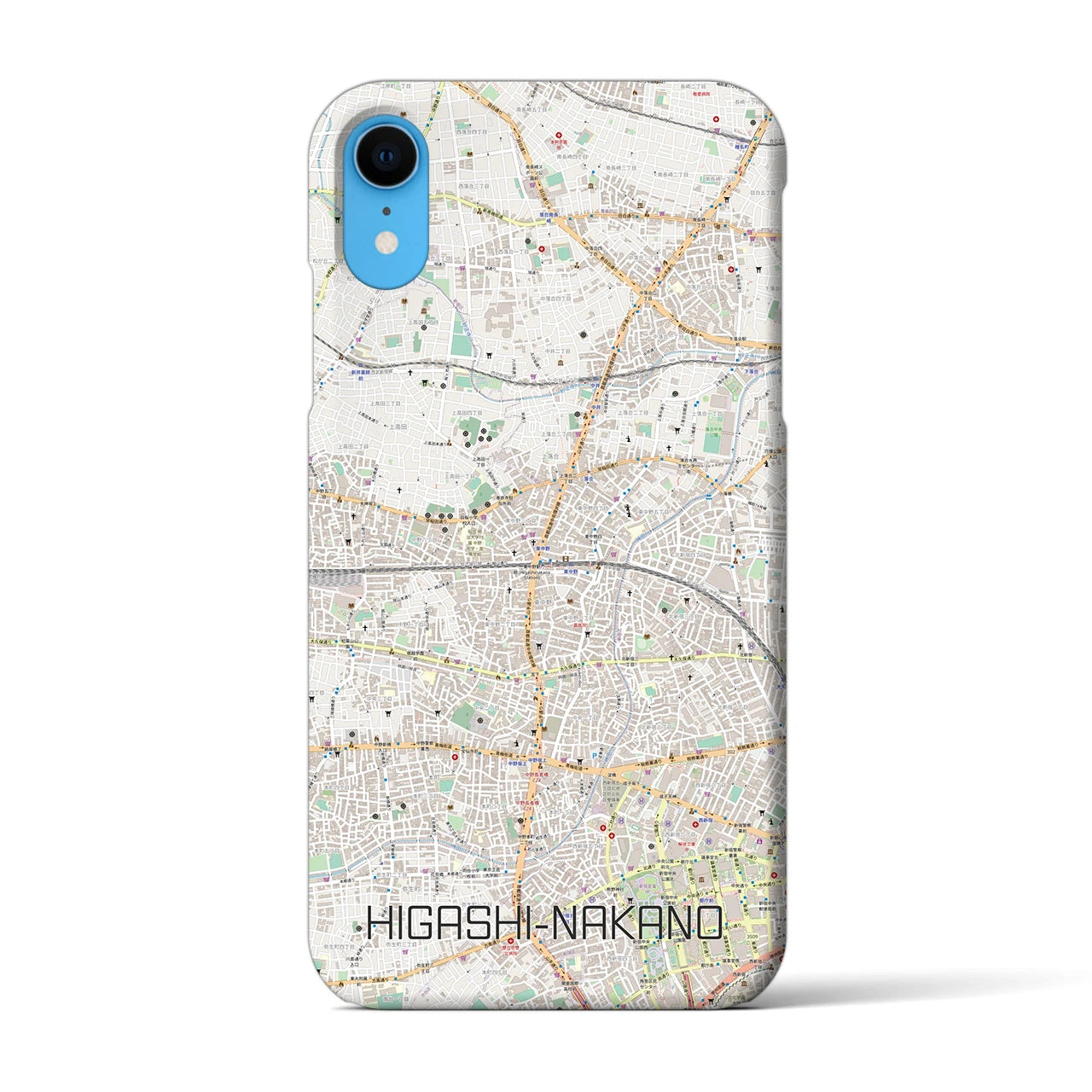 【東中野2(東京都)】地図柄iPhoneケース(バックカバータイプ)