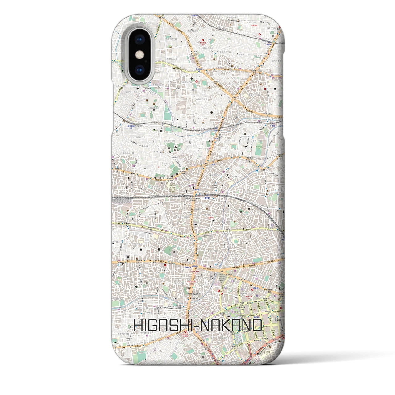 【東中野2(東京都)】地図柄iPhoneケース(バックカバータイプ)