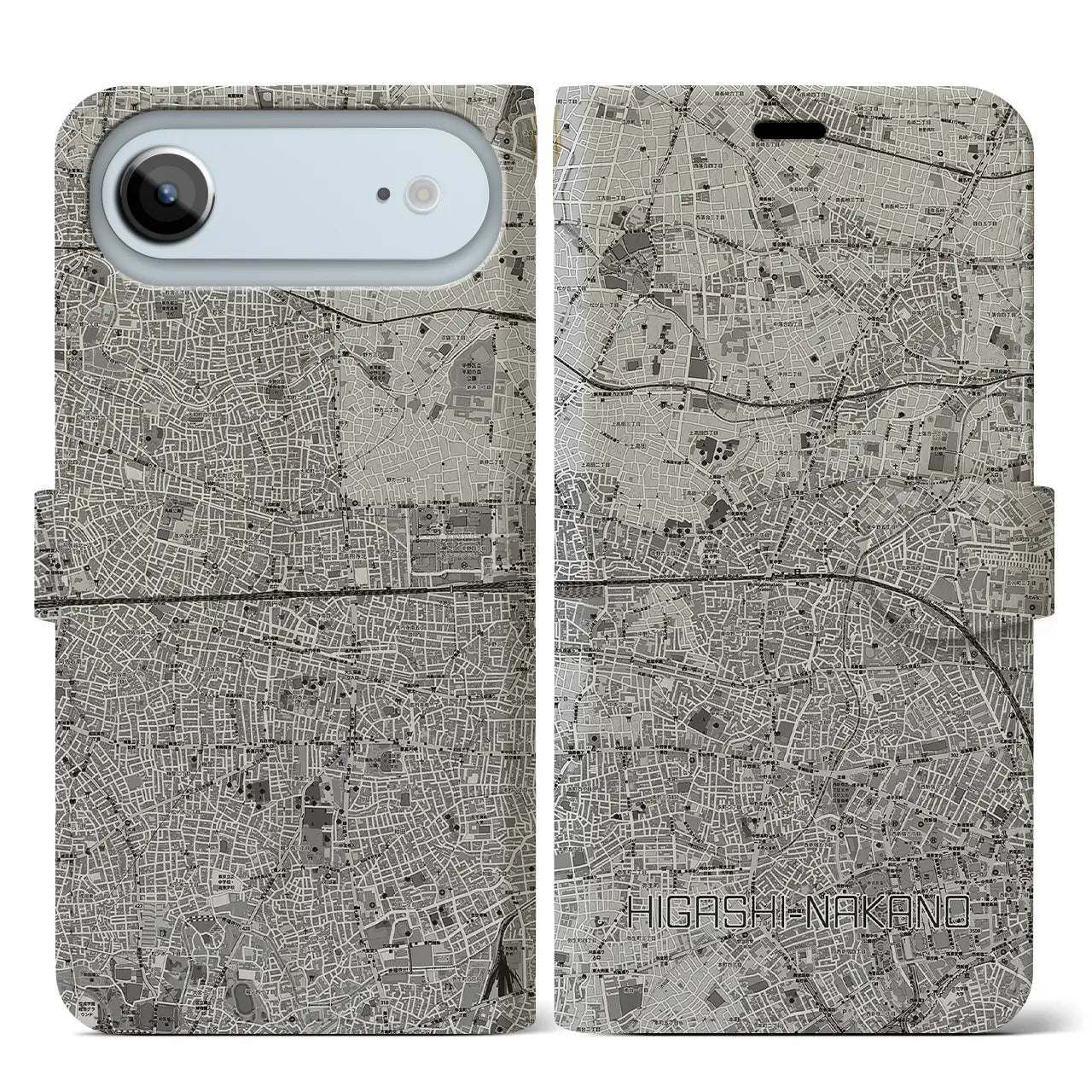 【東中野2(東京都)】地図柄iPhoneケース(手帳タイプ)