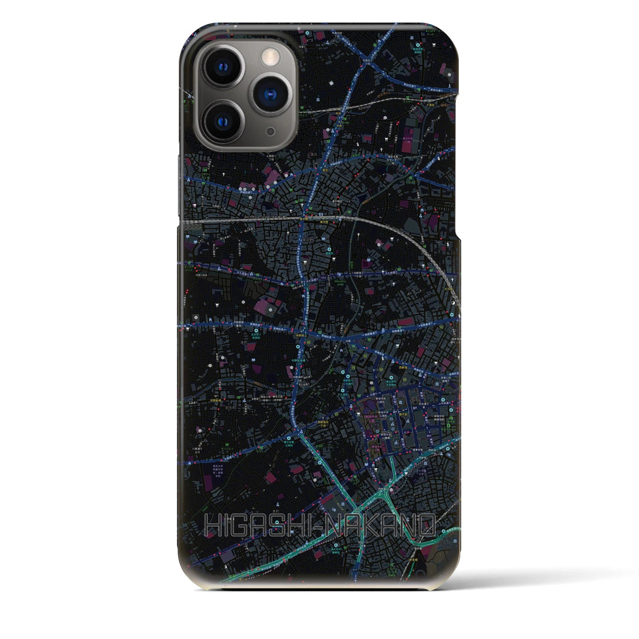 【東中野(東京都)】地図柄iPhoneケース(バックカバータイプ)