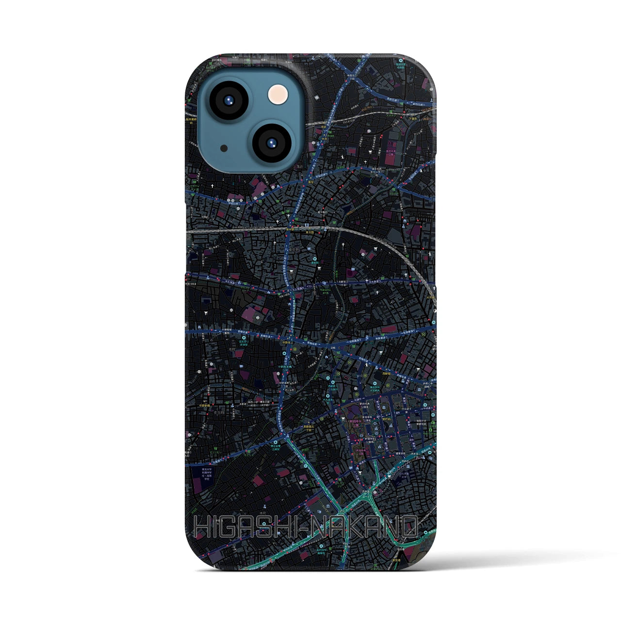 【東中野(東京都)】地図柄iPhoneケース(バックカバータイプ)