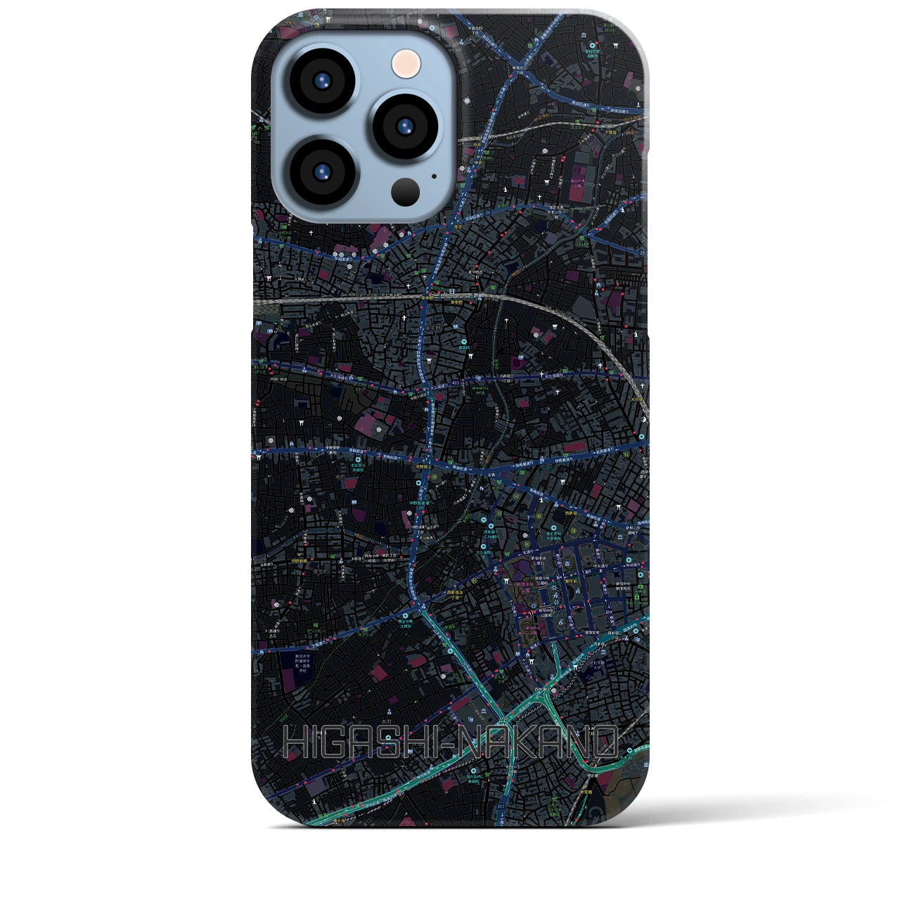 【東中野(東京都)】地図柄iPhoneケース(バックカバータイプ)