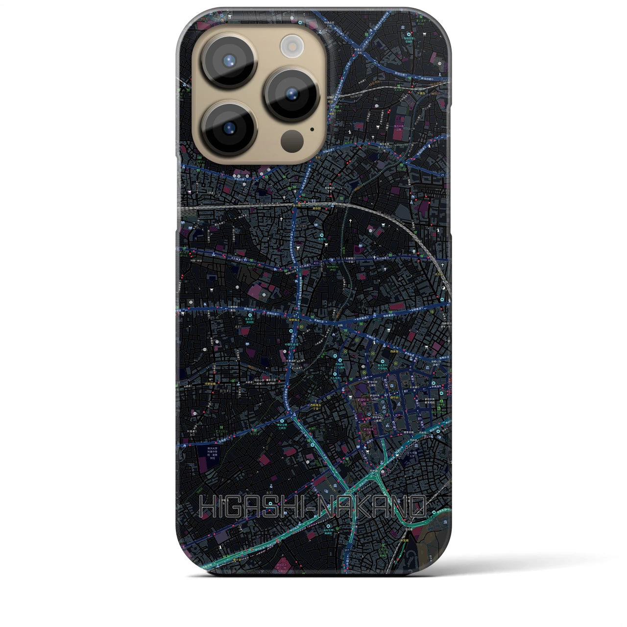 【東中野(東京都)】地図柄iPhoneケース(バックカバータイプ)